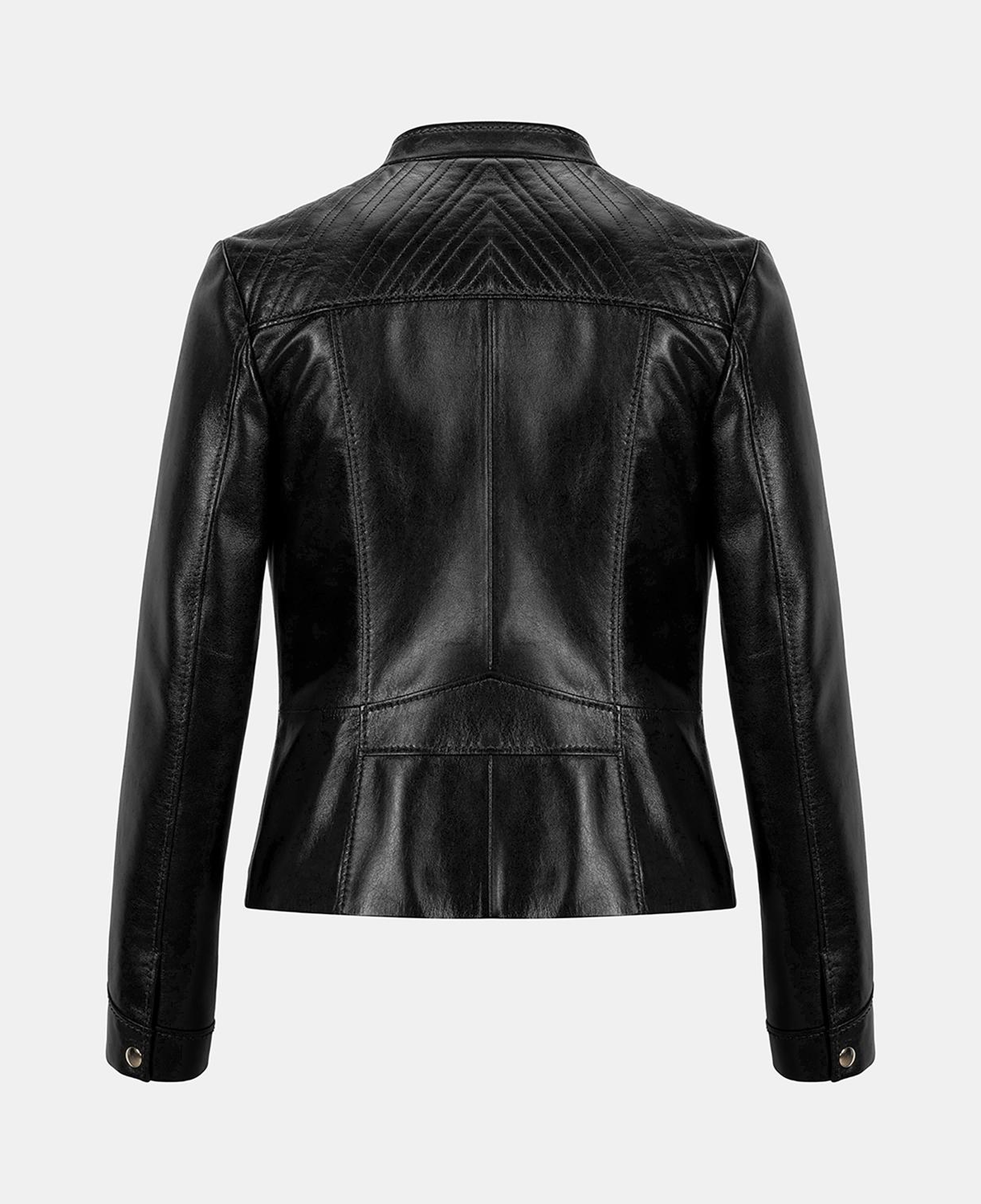 DESA Kadın Siyah Hakim Yakalı Fit Deri Ceket