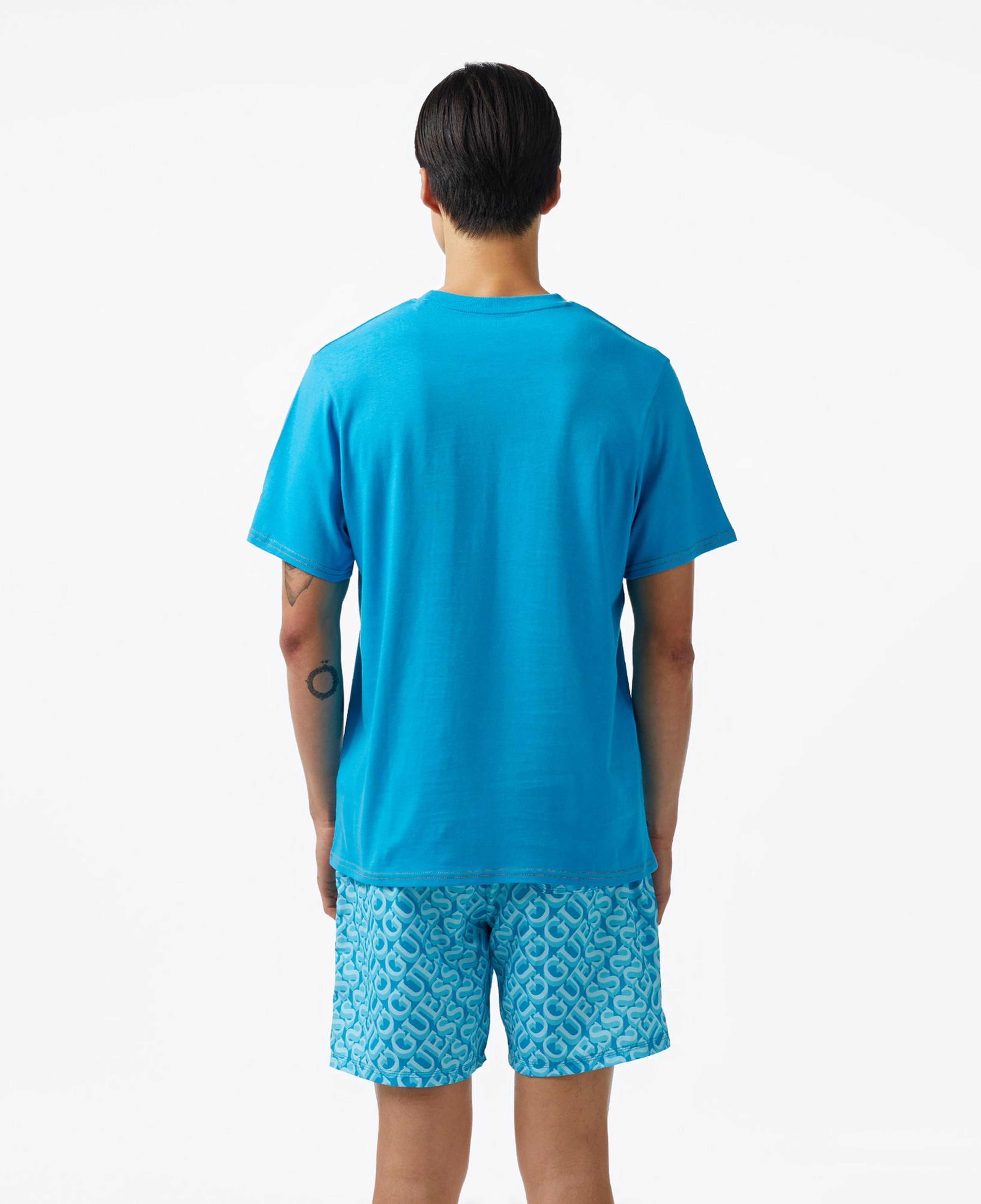 Guess Palm Logo Erkek Mavi T-Shirt