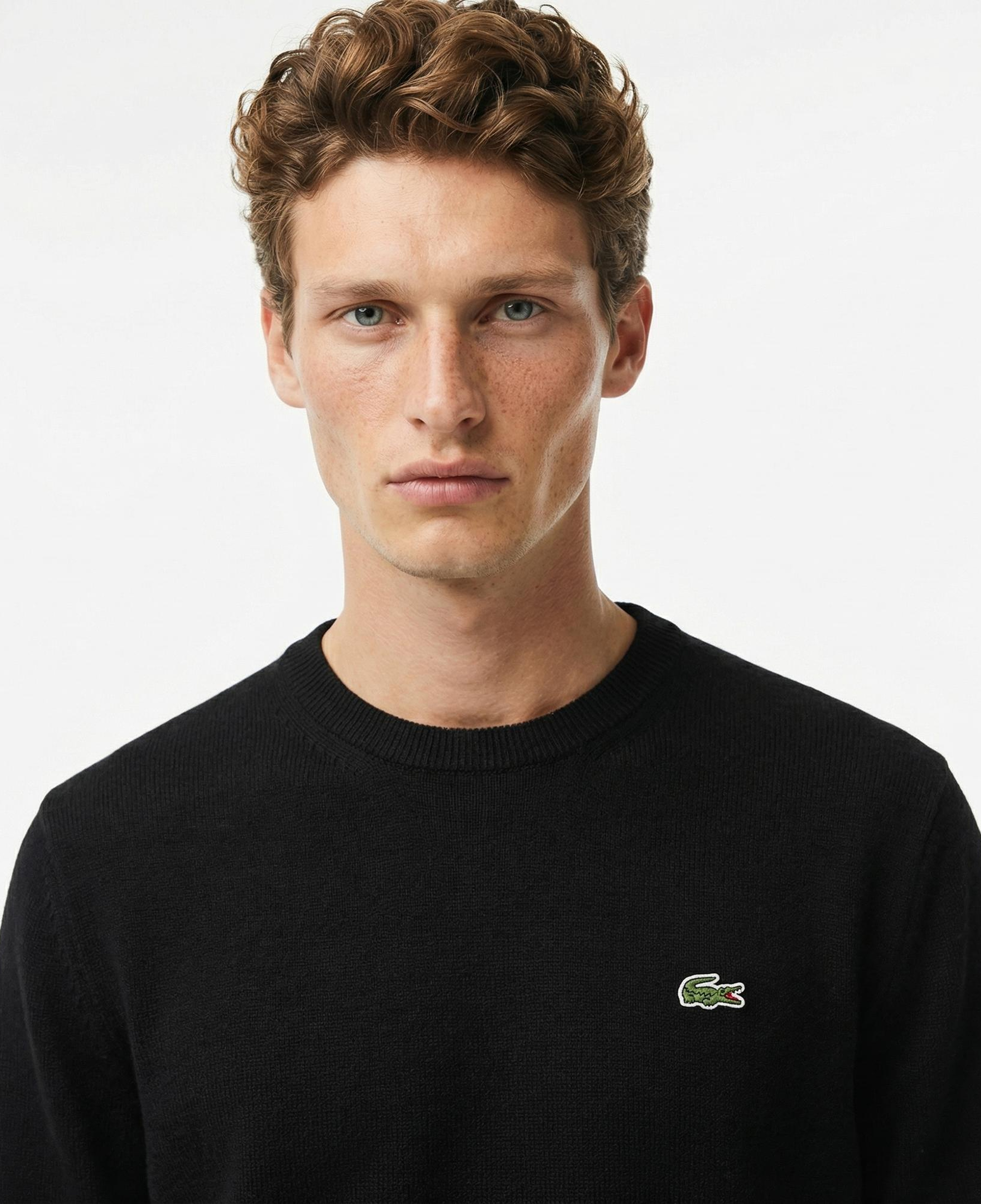 Lacoste Erkek Classic Fit Bisiklet Yaka Siyah Kazak