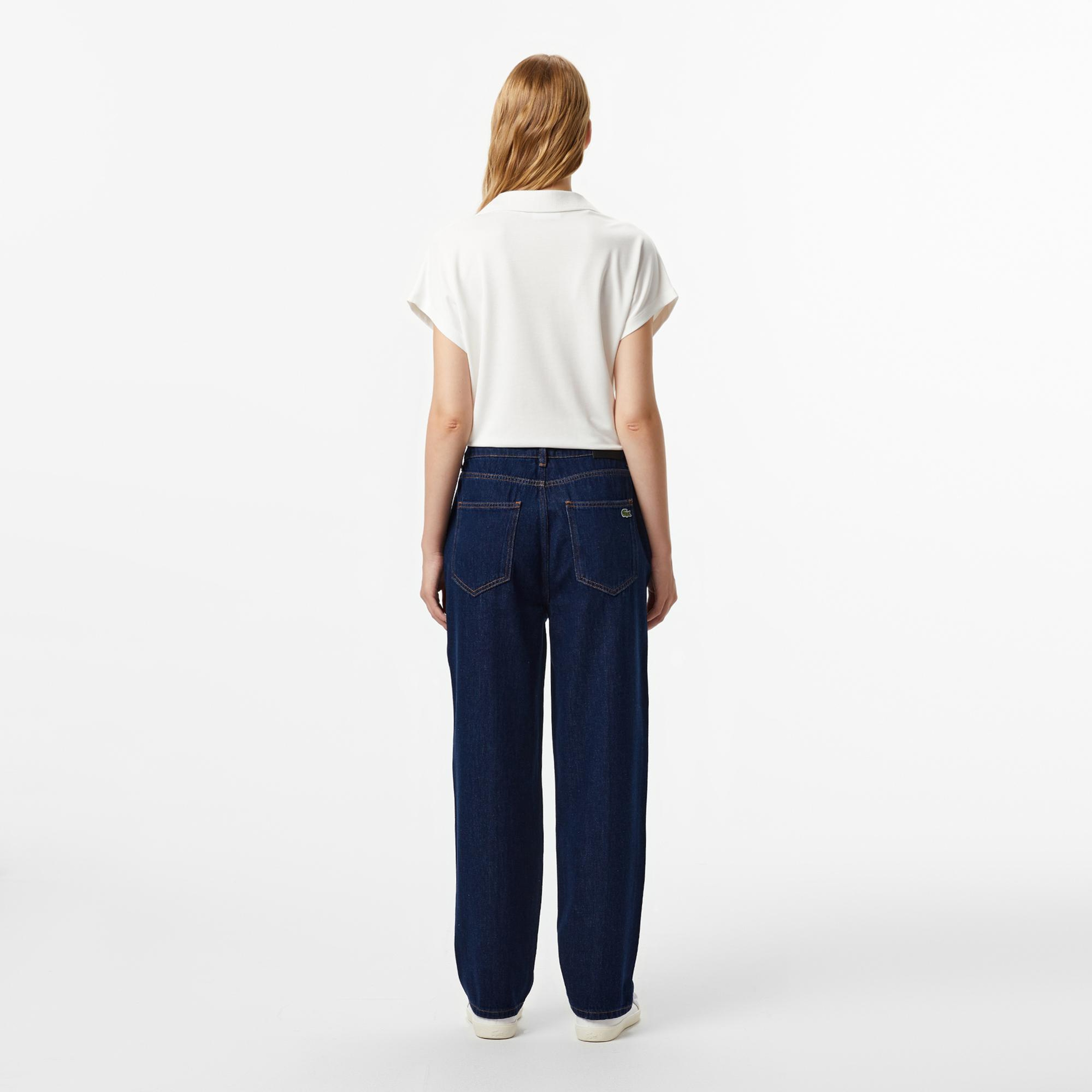 Lacoste Kadın Relaxed Fit Koyu Mavi Jean Pantolon