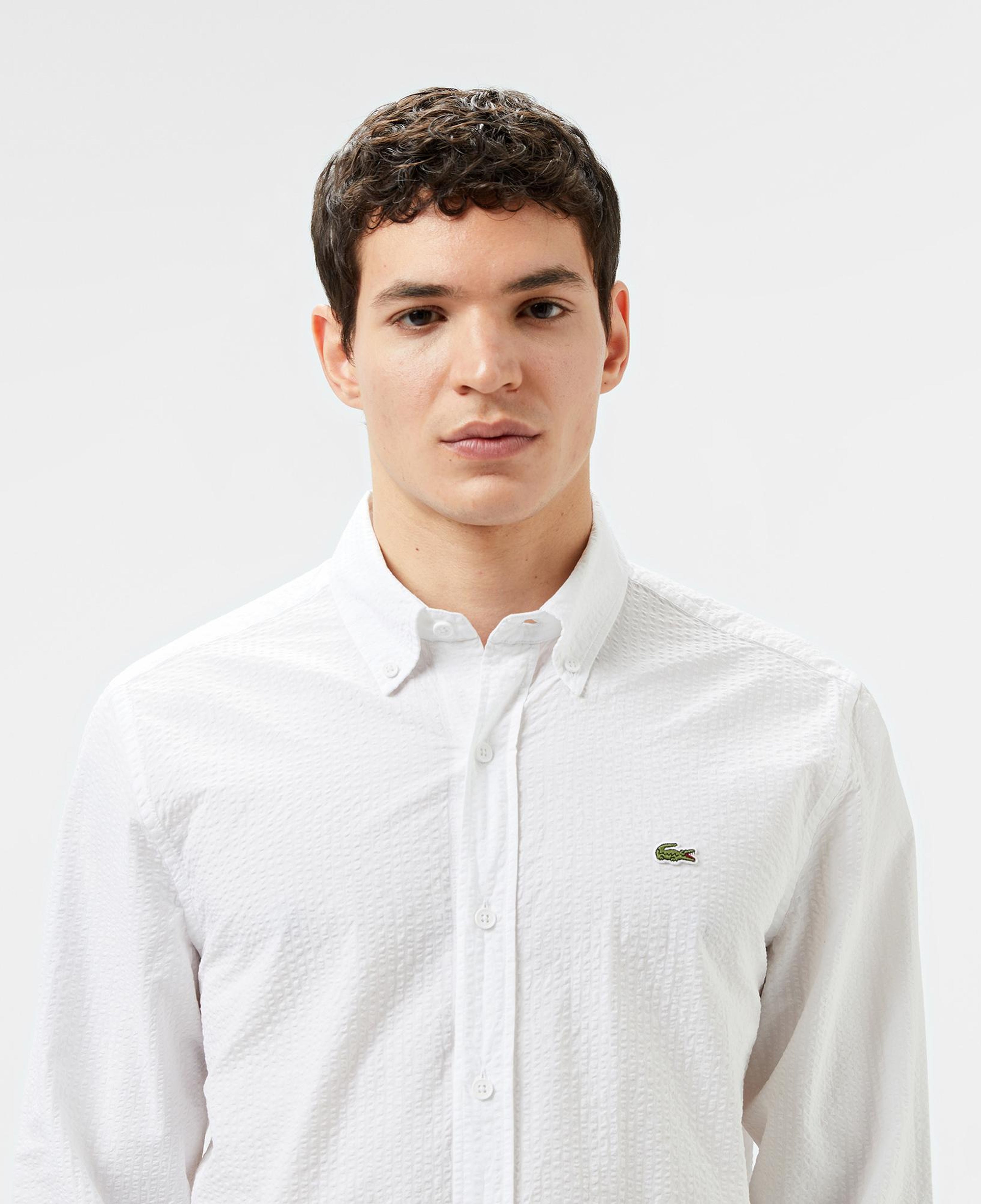Lacoste Erkek Slim Fit Düğmeli Yaka Beyaz Gömlek