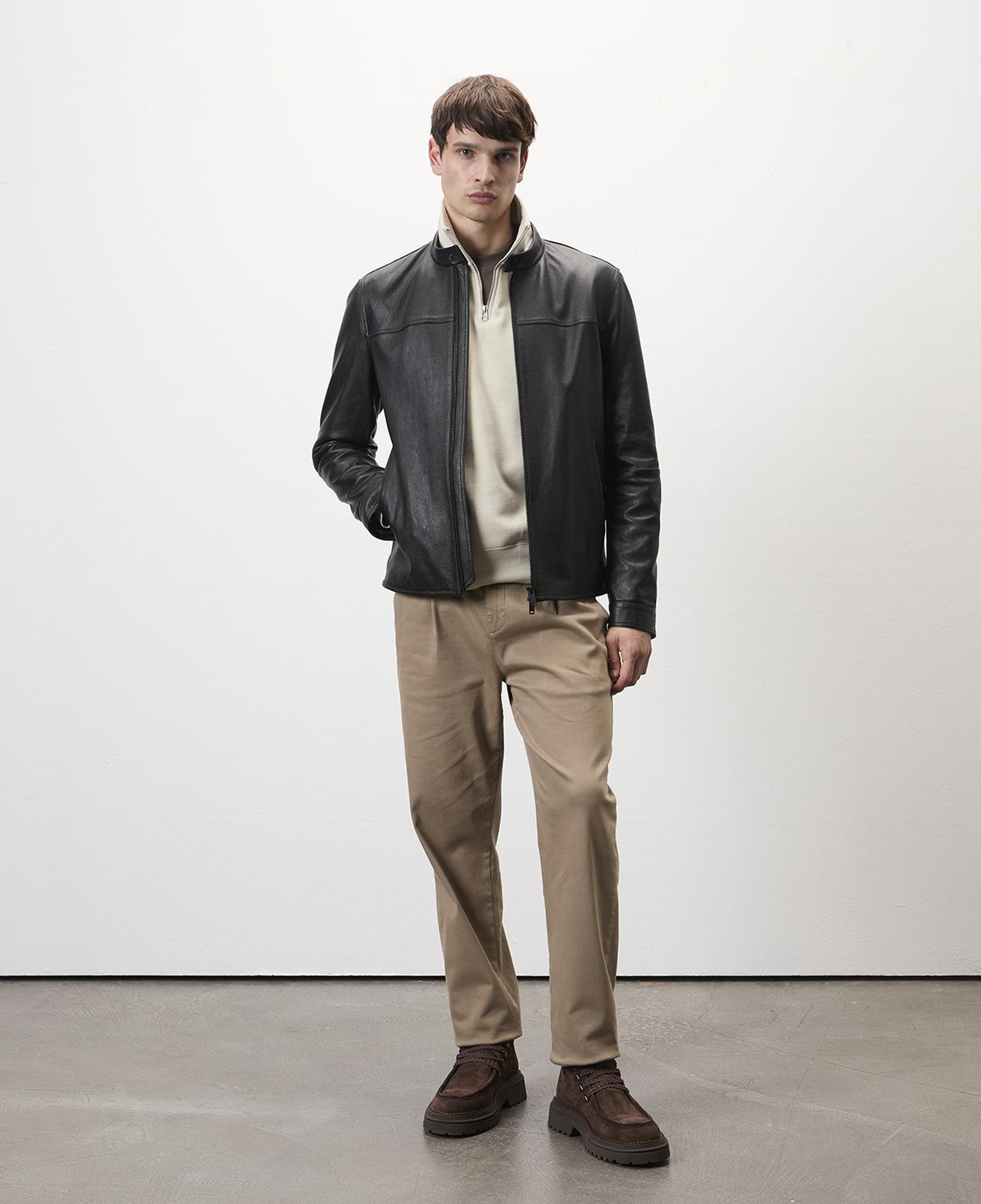 Dyami Siyah Erkek Deri Mont