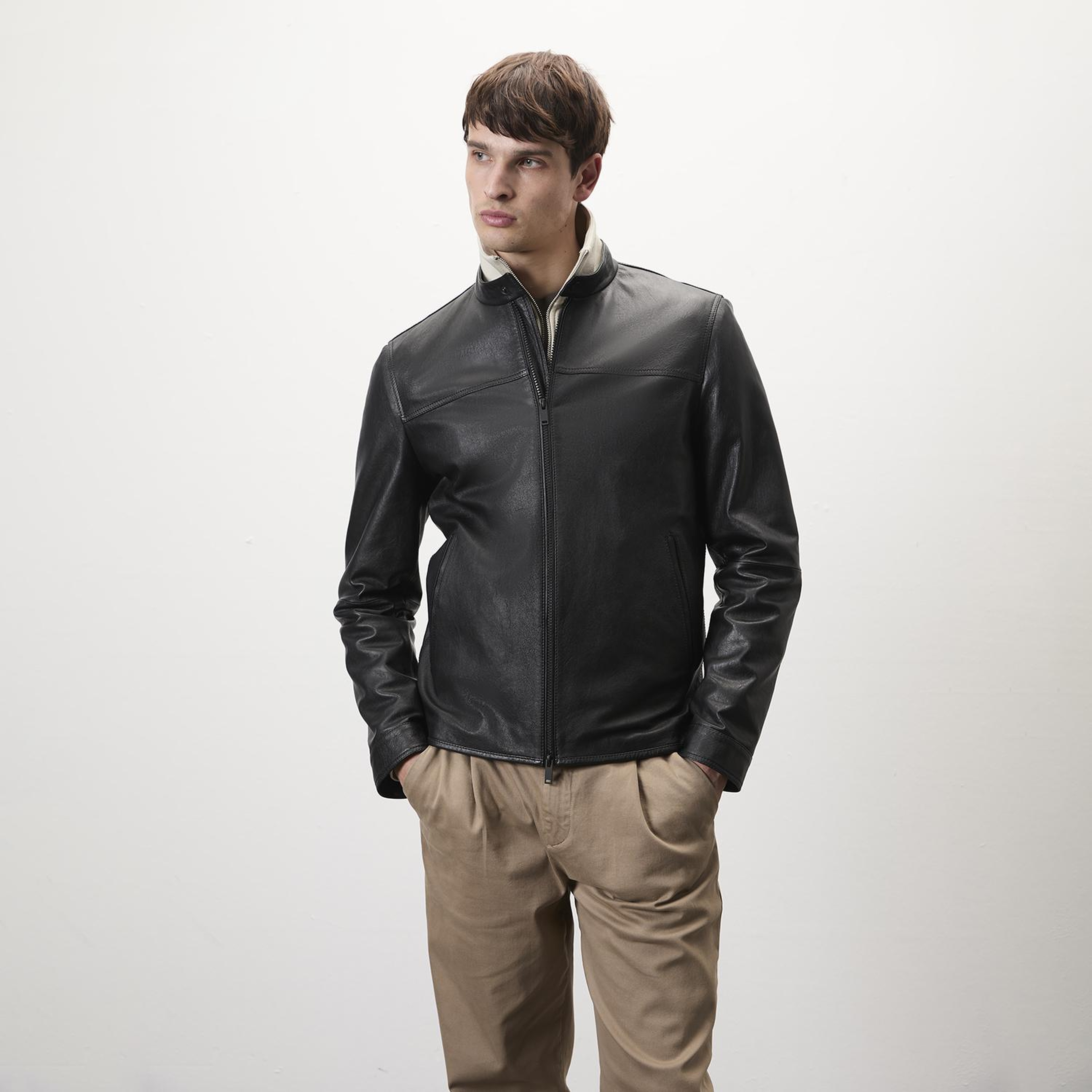 Dyami Siyah Erkek Deri Mont