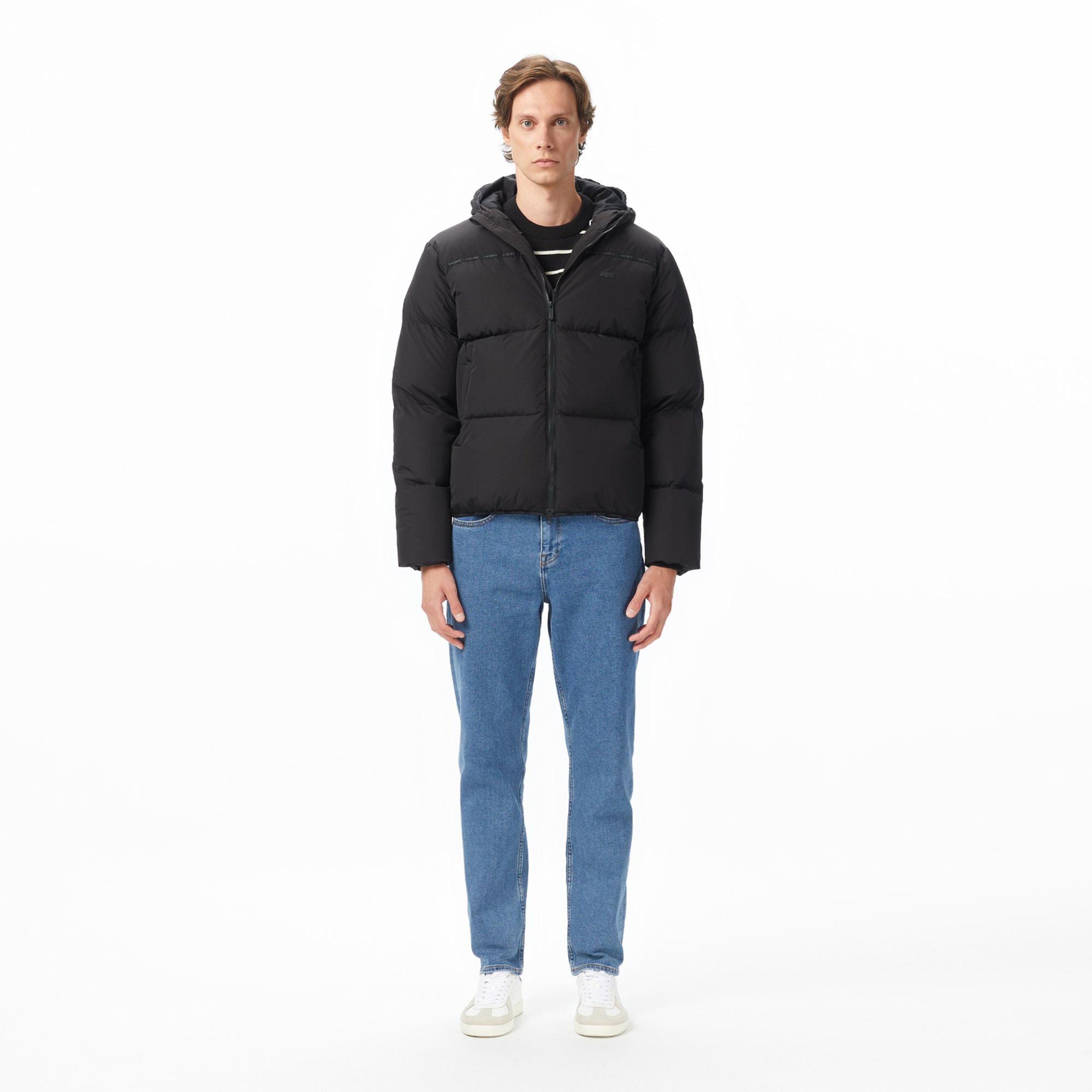 Lacoste Erkek Kapüşonlu Siyah Mont