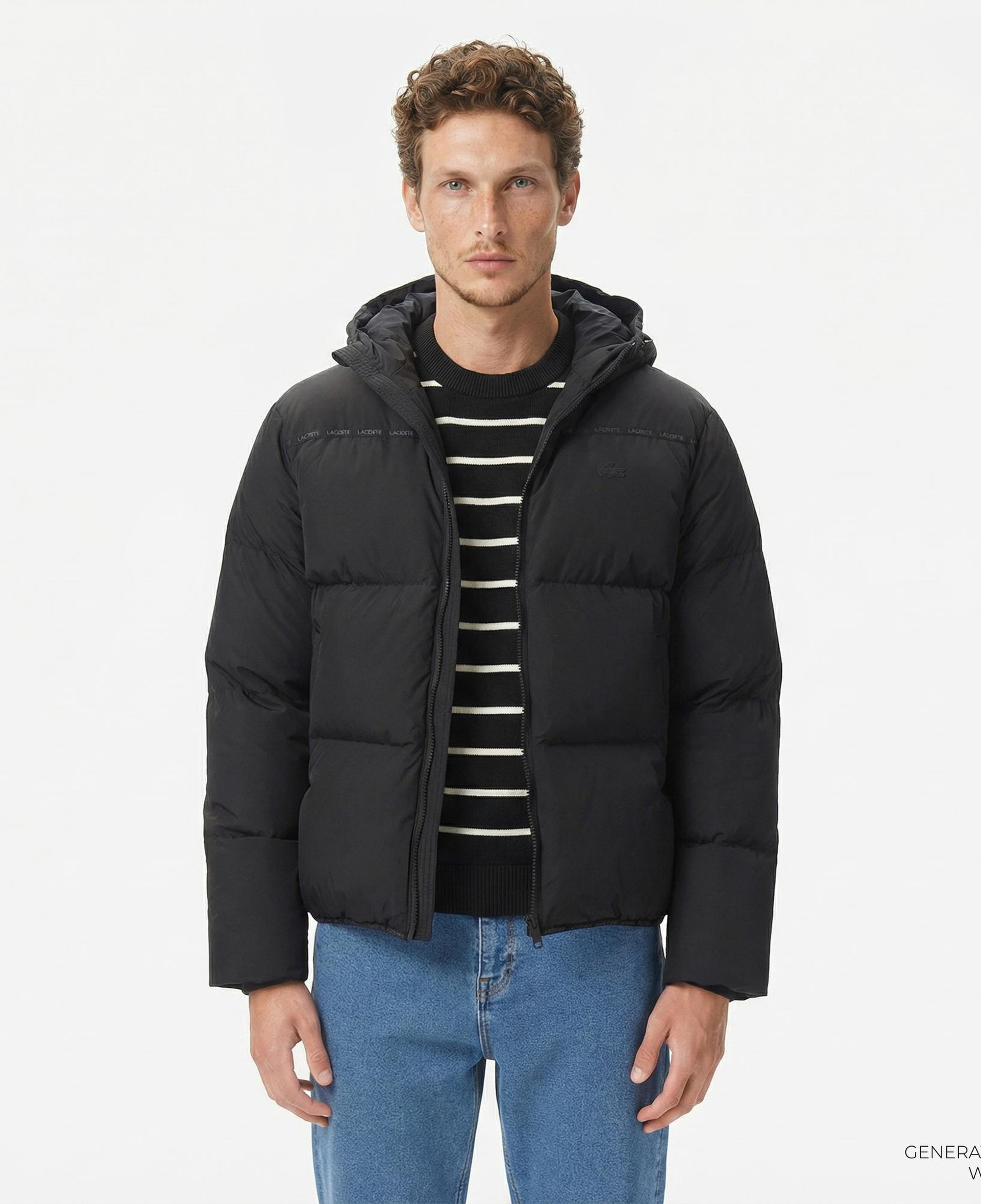 Lacoste Erkek Kapüşonlu Siyah Mont