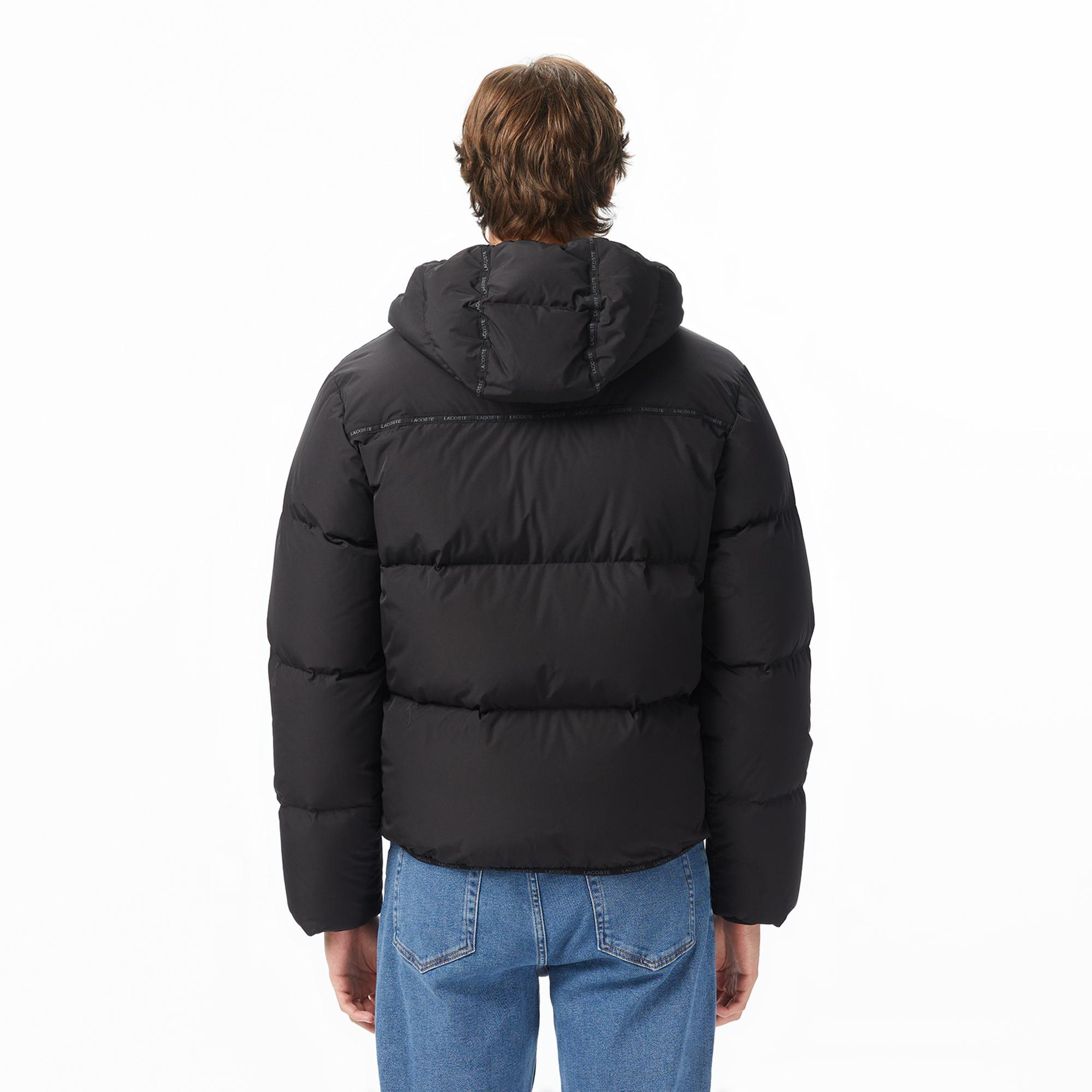 Lacoste Erkek Kapüşonlu Siyah Mont