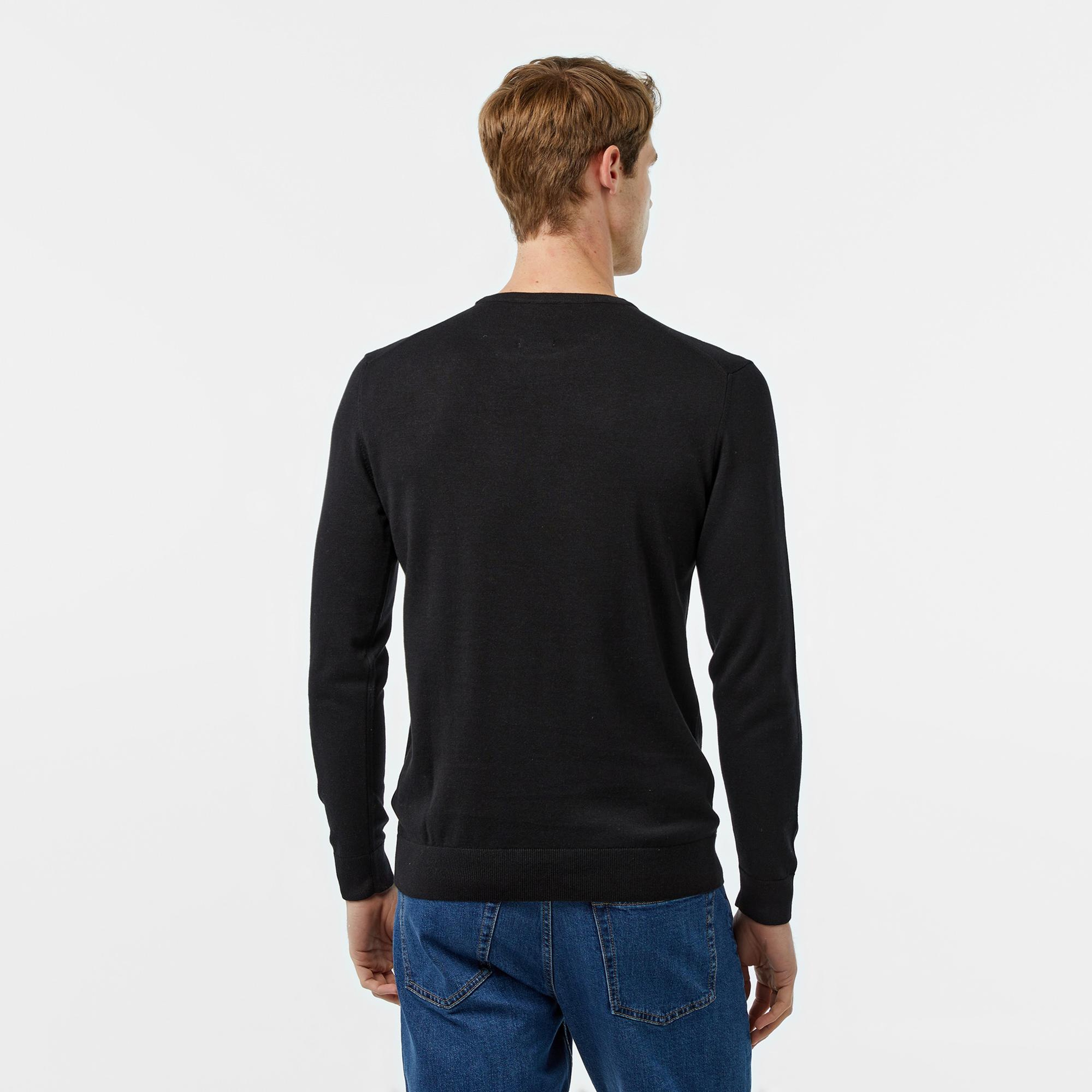 Calvin Klein Cotton Silk Blend Erkek Siyah Kazak