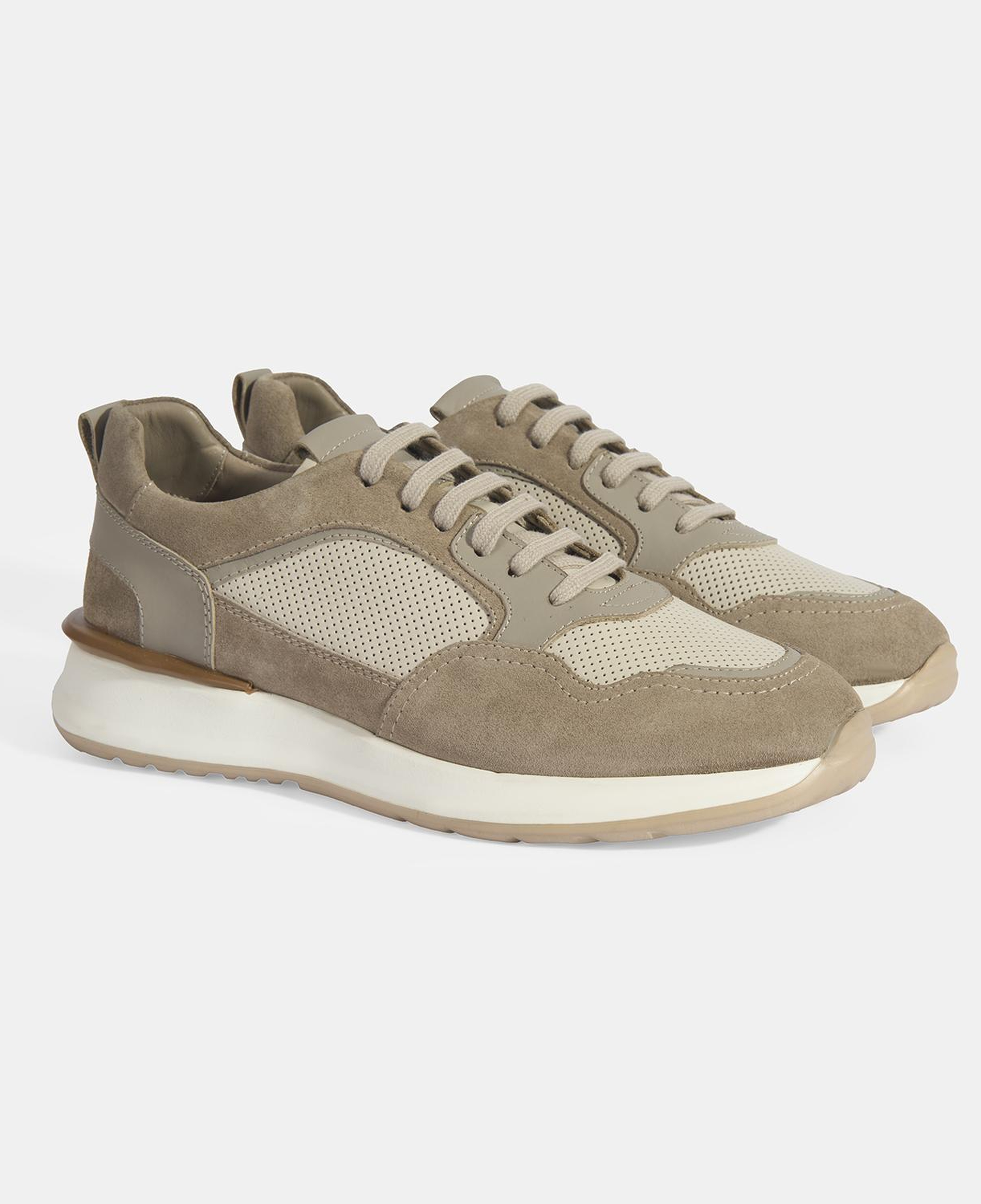 Erkek Gri Bağcıklı Deri Günlük Ayakkabı