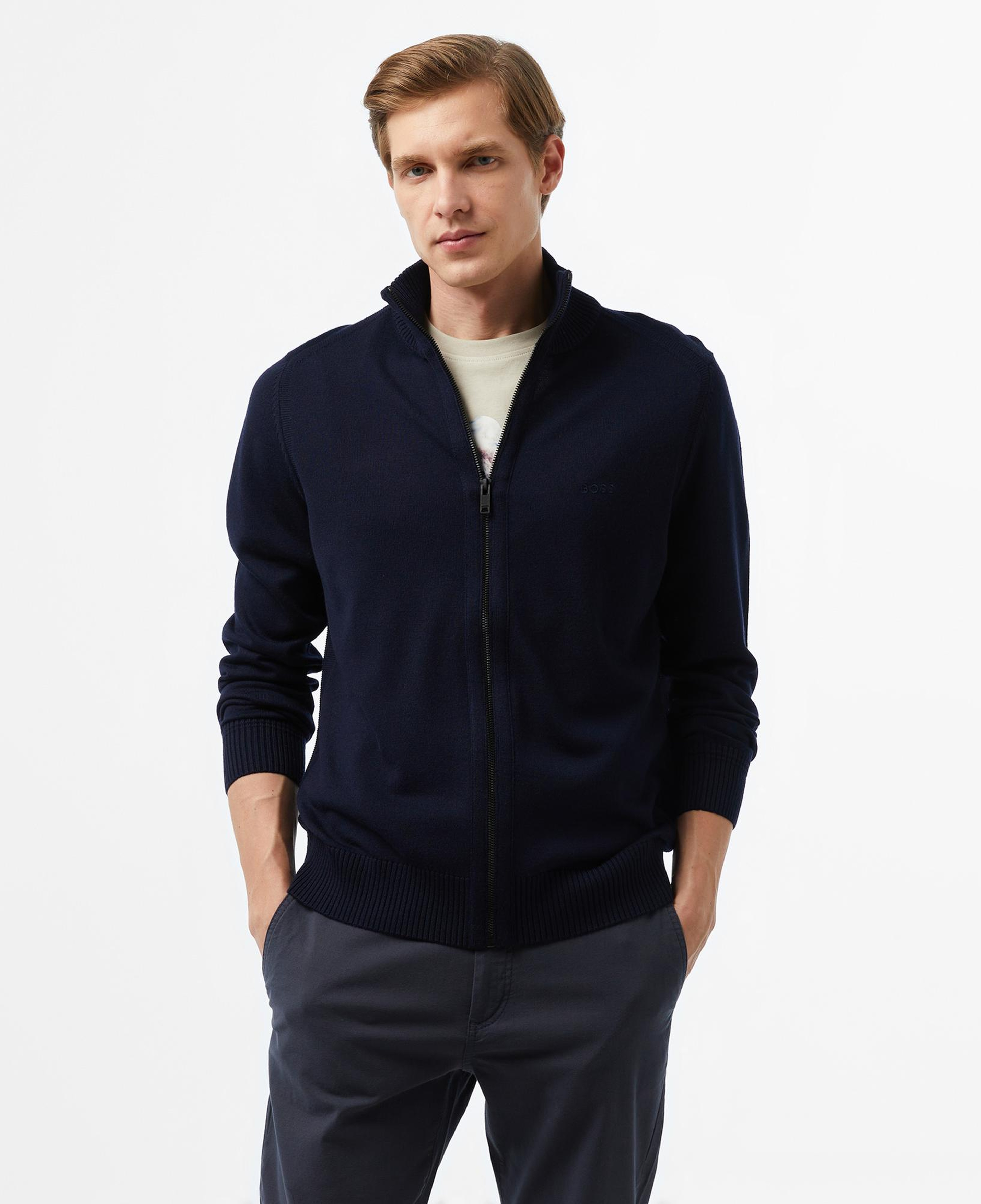 Boss Erkek Lacivert Hırka