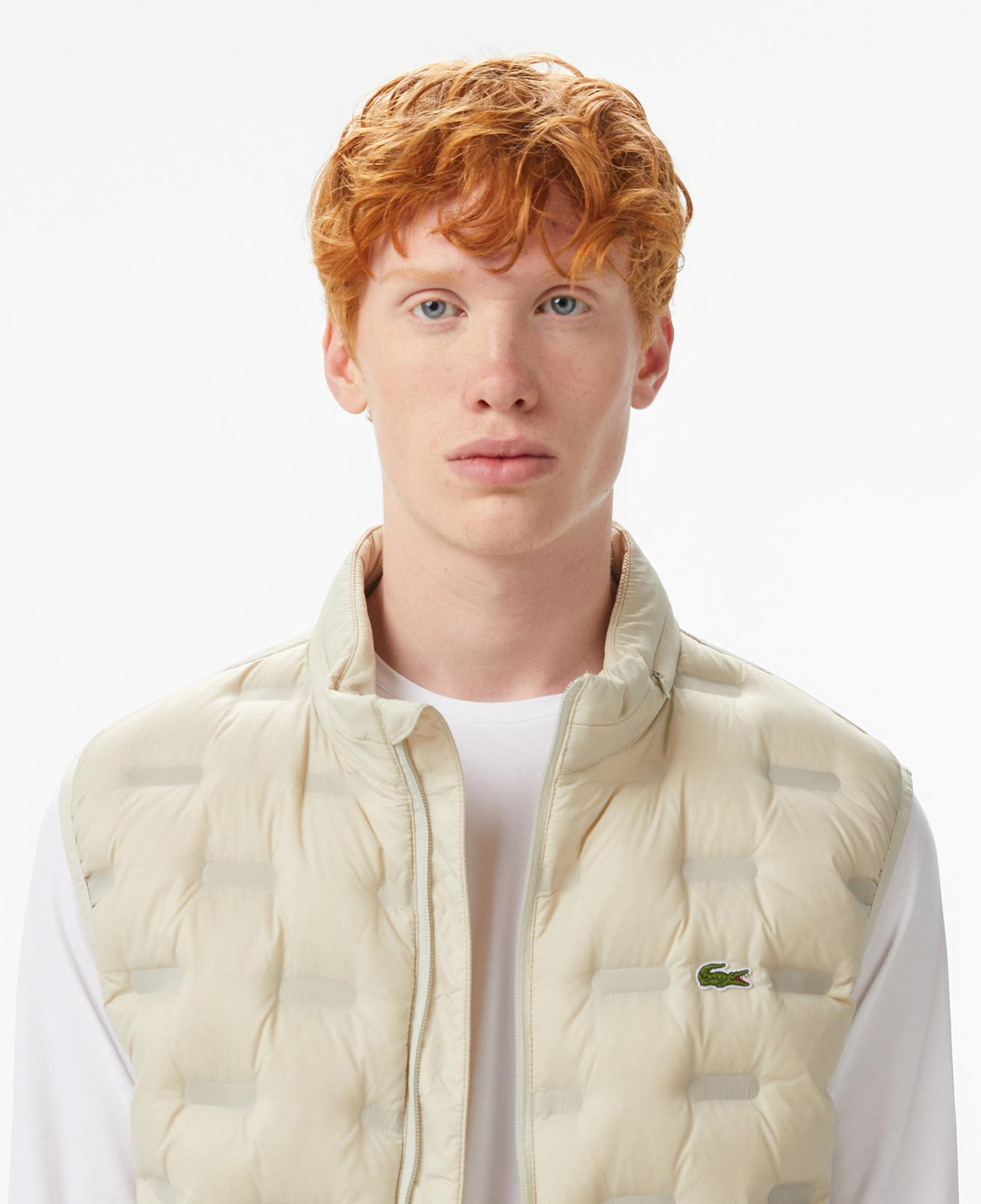 Lacoste Erkek Dik Yaka Kapitone Açık Gri Yelek