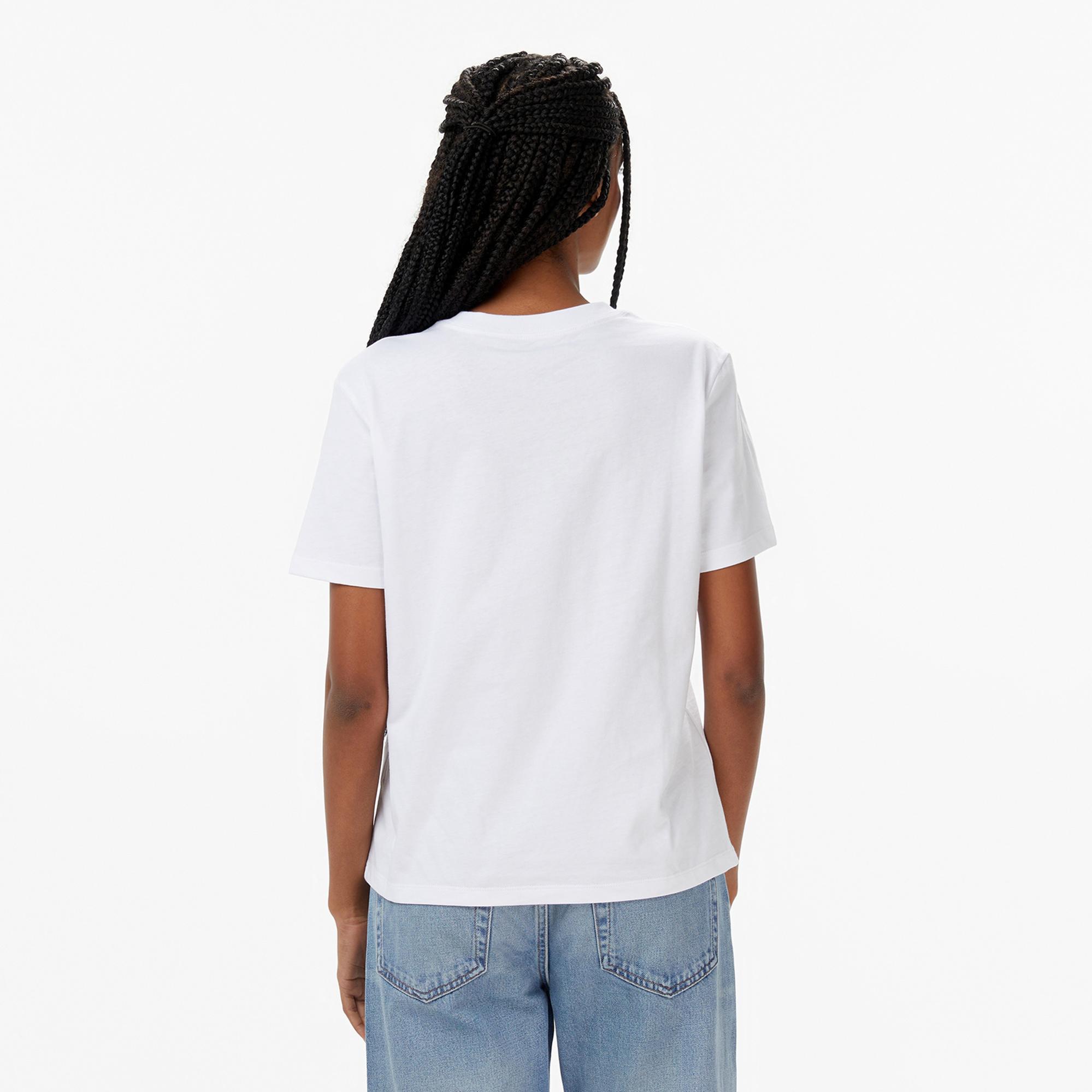 Calvin Klein Classic Logo Kadın Beyaz T-Shirt