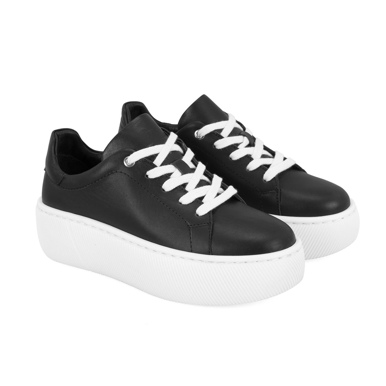 Kadın Siyah Deri Günlük Ayakkabı