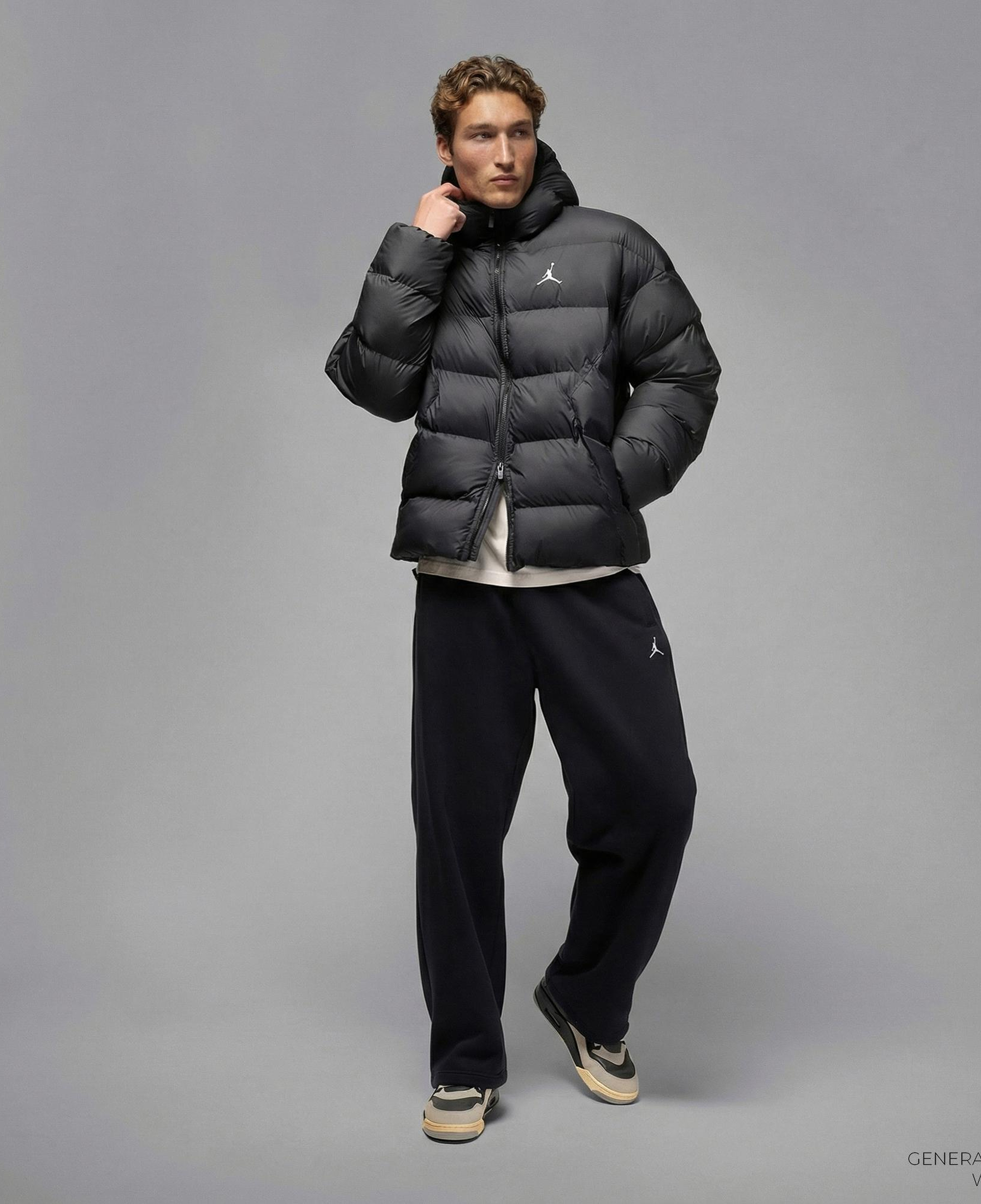 Jordan Brooklyn Puffer Erkek Siyah Mont