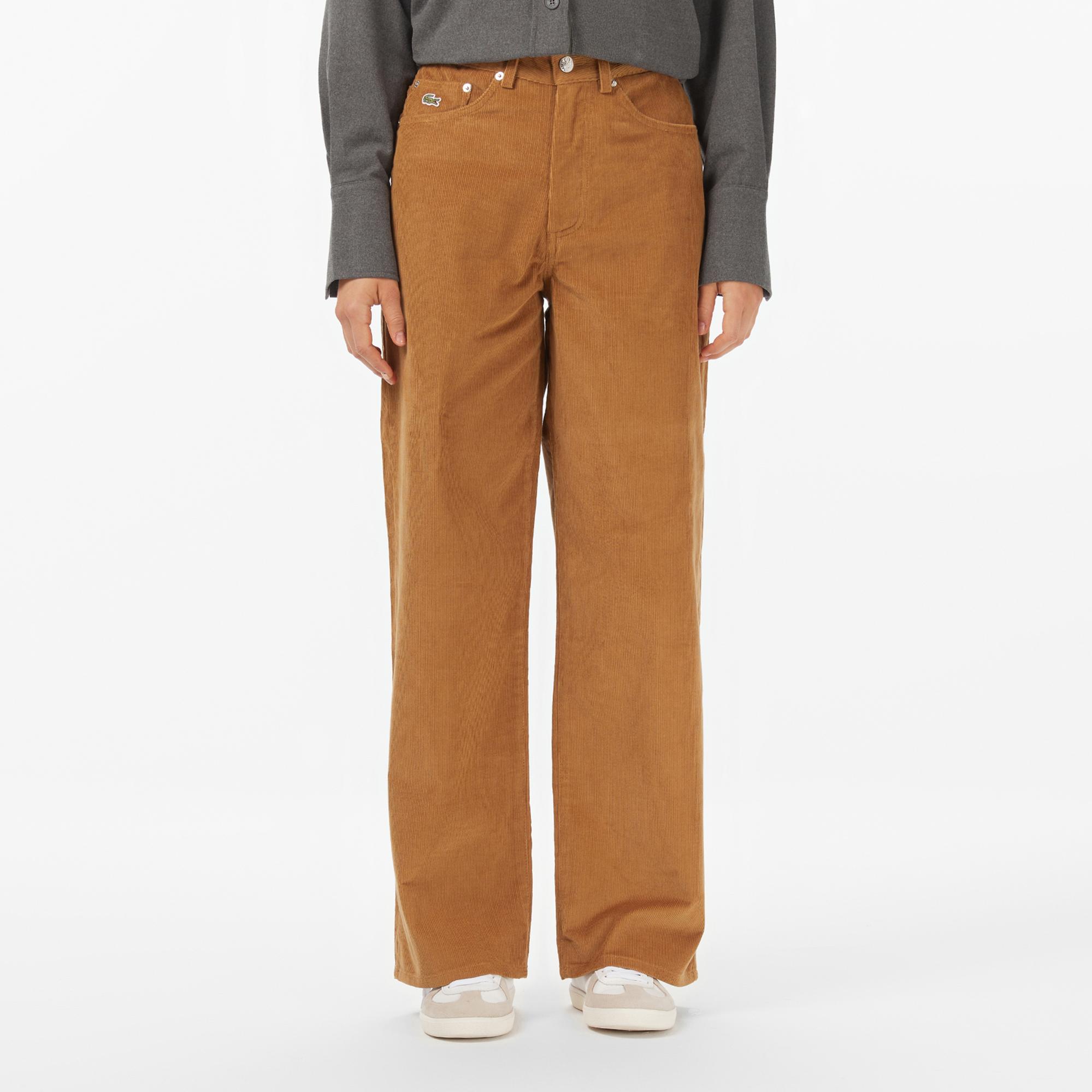 Lacoste Kadın Wide Leg Kahverengi Pantolon