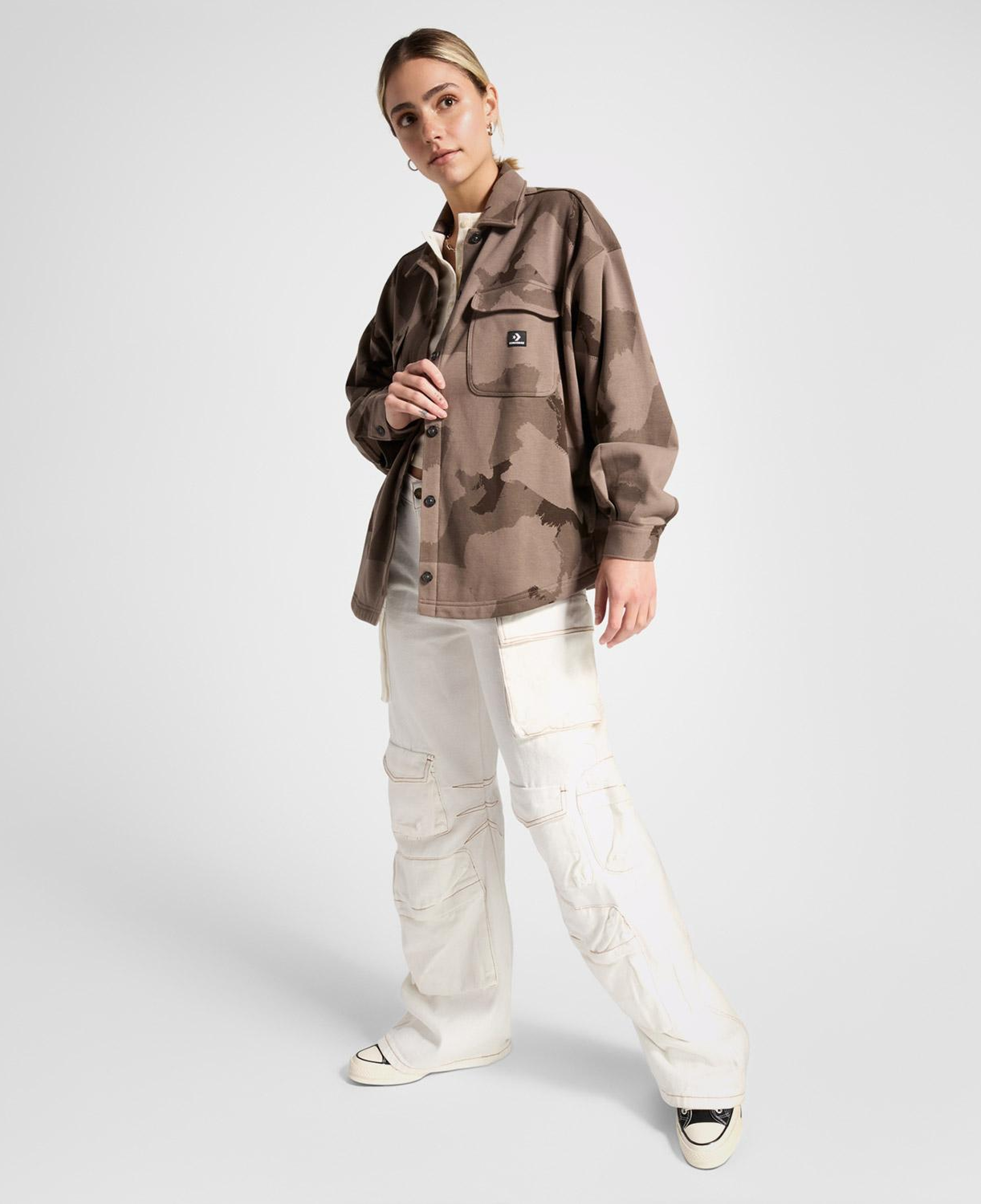 Converse Kadın Desenli Haki Ceket