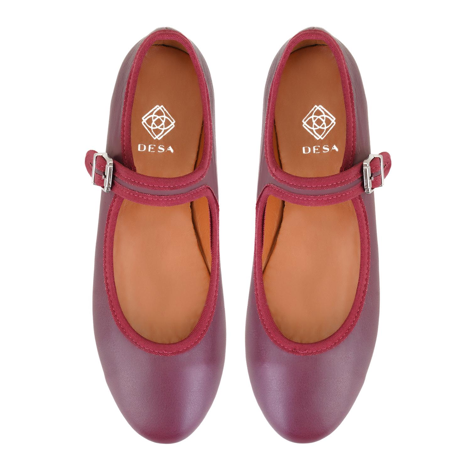 Kadın Bordo Deri Babet