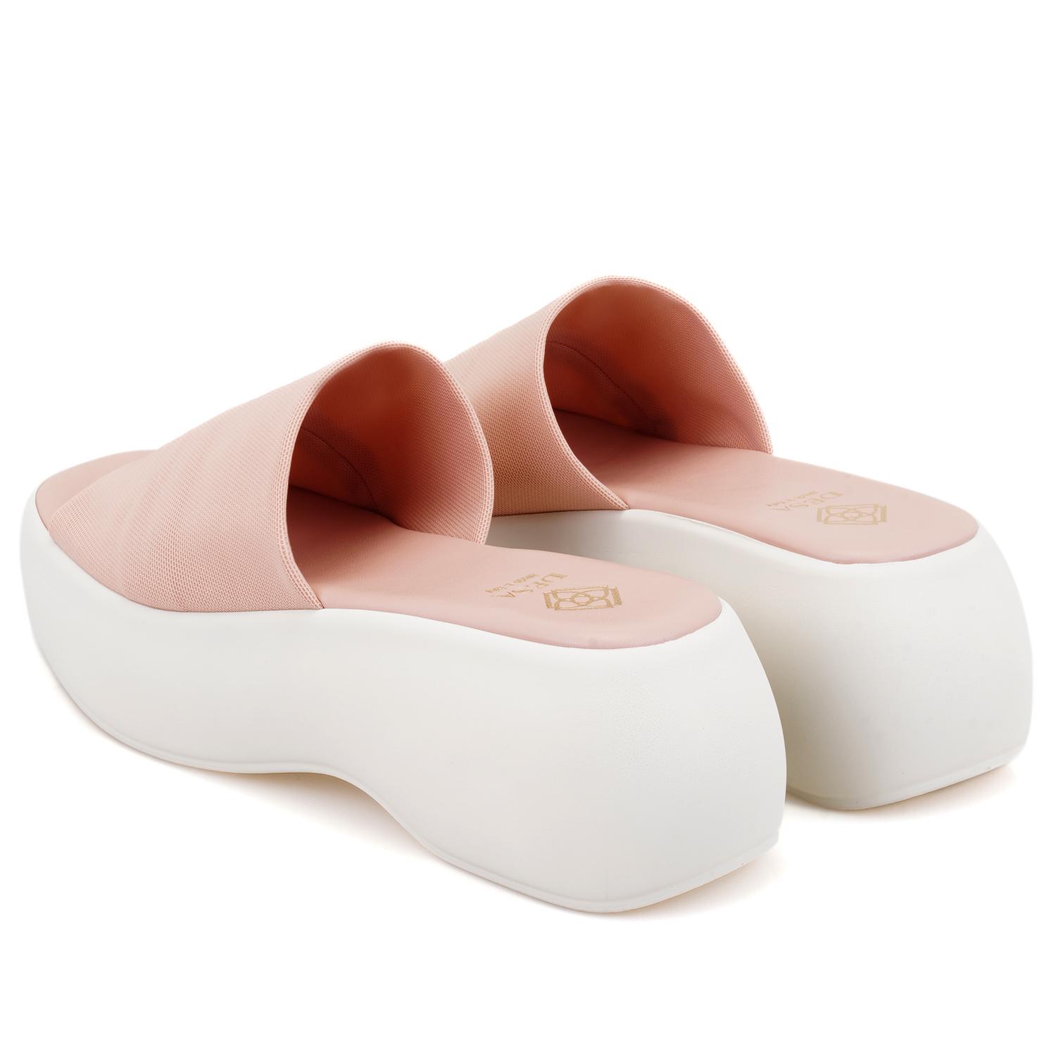 Kadın Pembe Platform Tabanlı Terlik