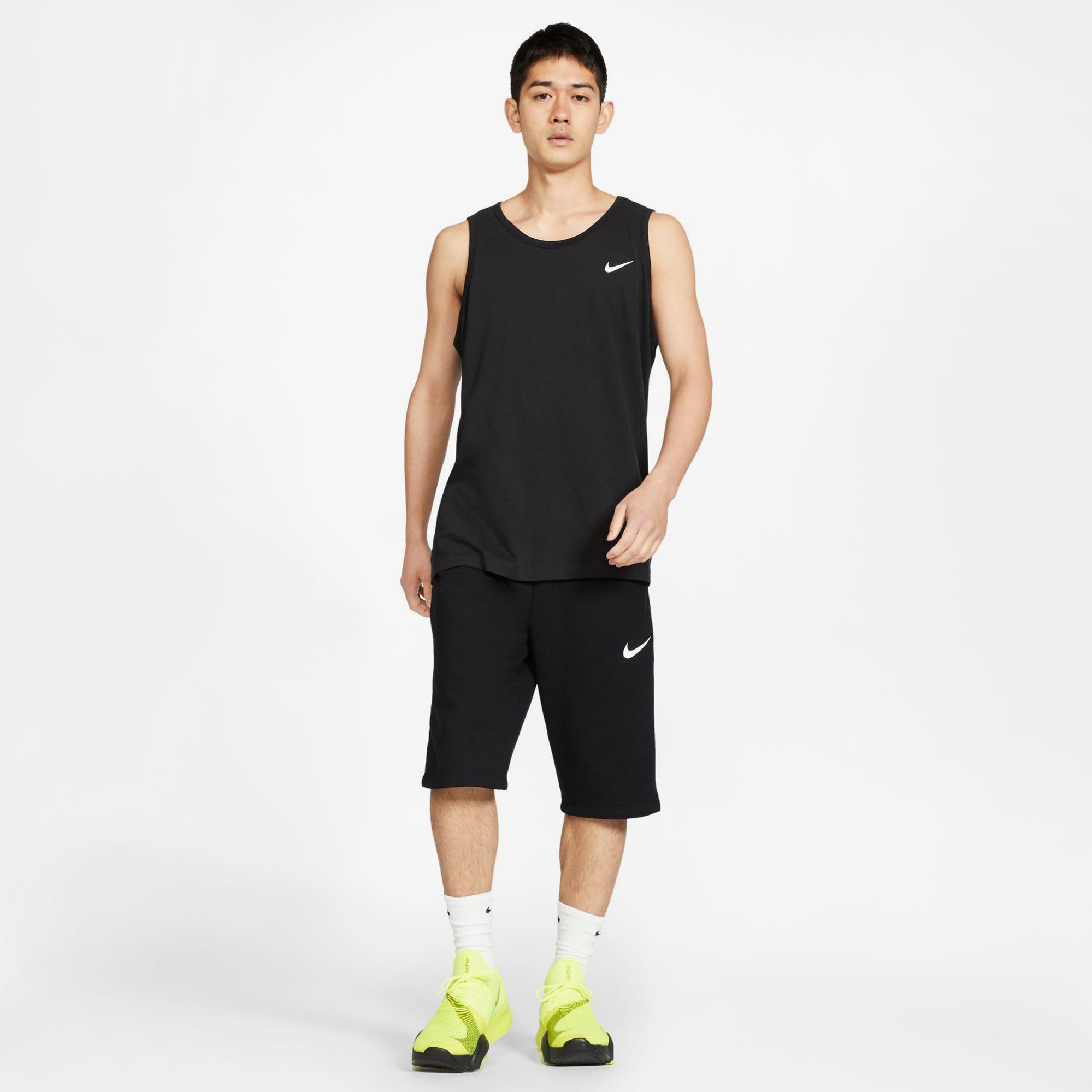 Nike Dri-Fit Tank Solid Erkek Siyah Kolsuz T-Shirt