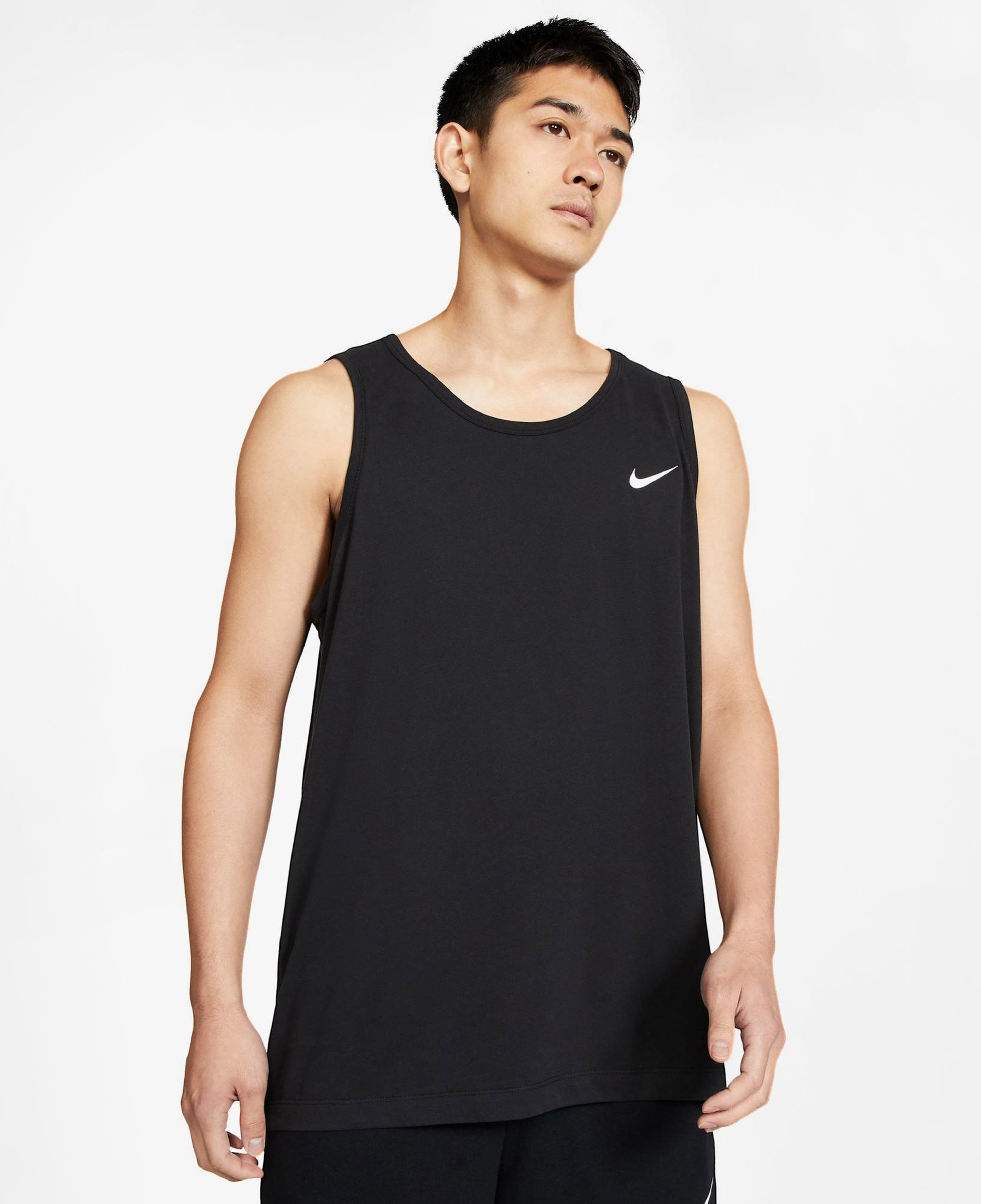 Nike Dri-Fit Tank Solid Erkek Siyah Kolsuz T-Shirt