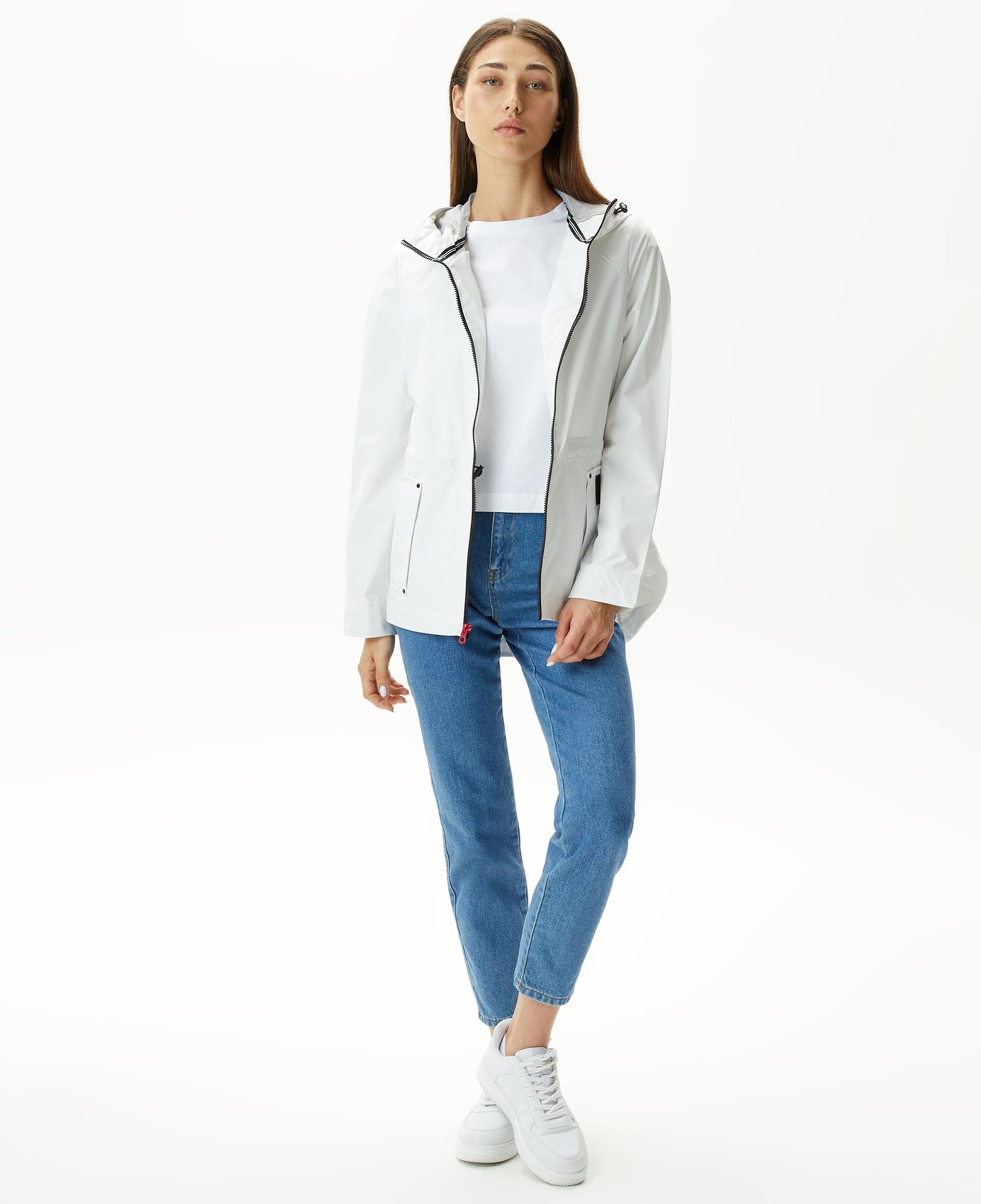 Nautica Kadın Beyaz Yağmurluk