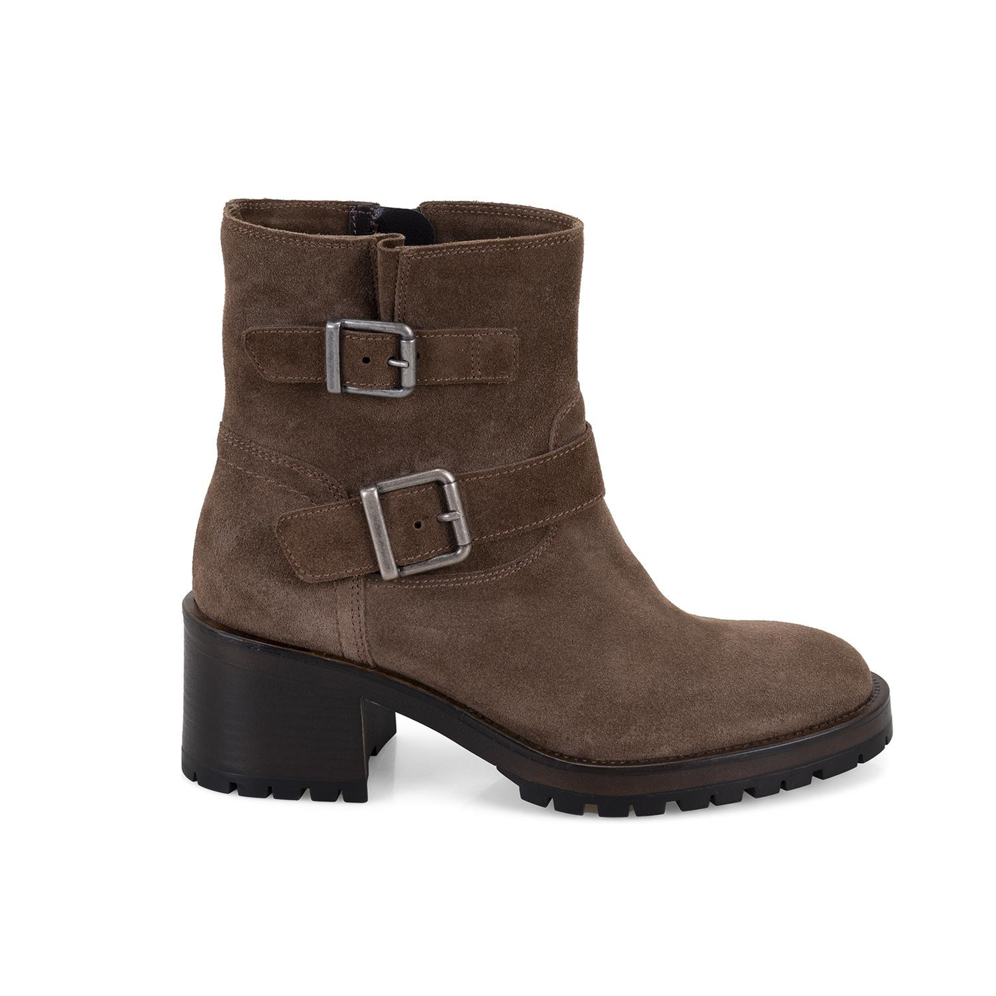 Brices Kemer Aksesuarlı Taba Kadın Topuklu Süet Bot