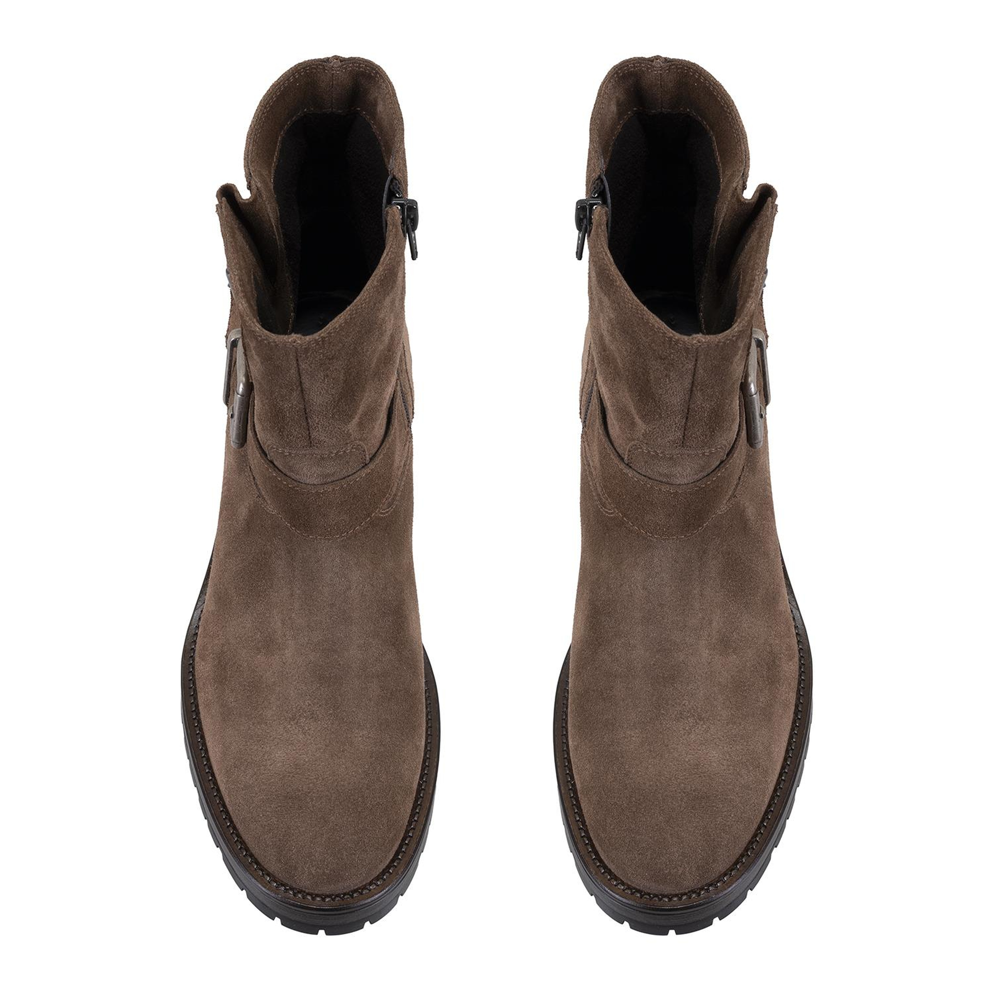 Brices Kemer Aksesuarlı Taba Kadın Topuklu Süet Bot