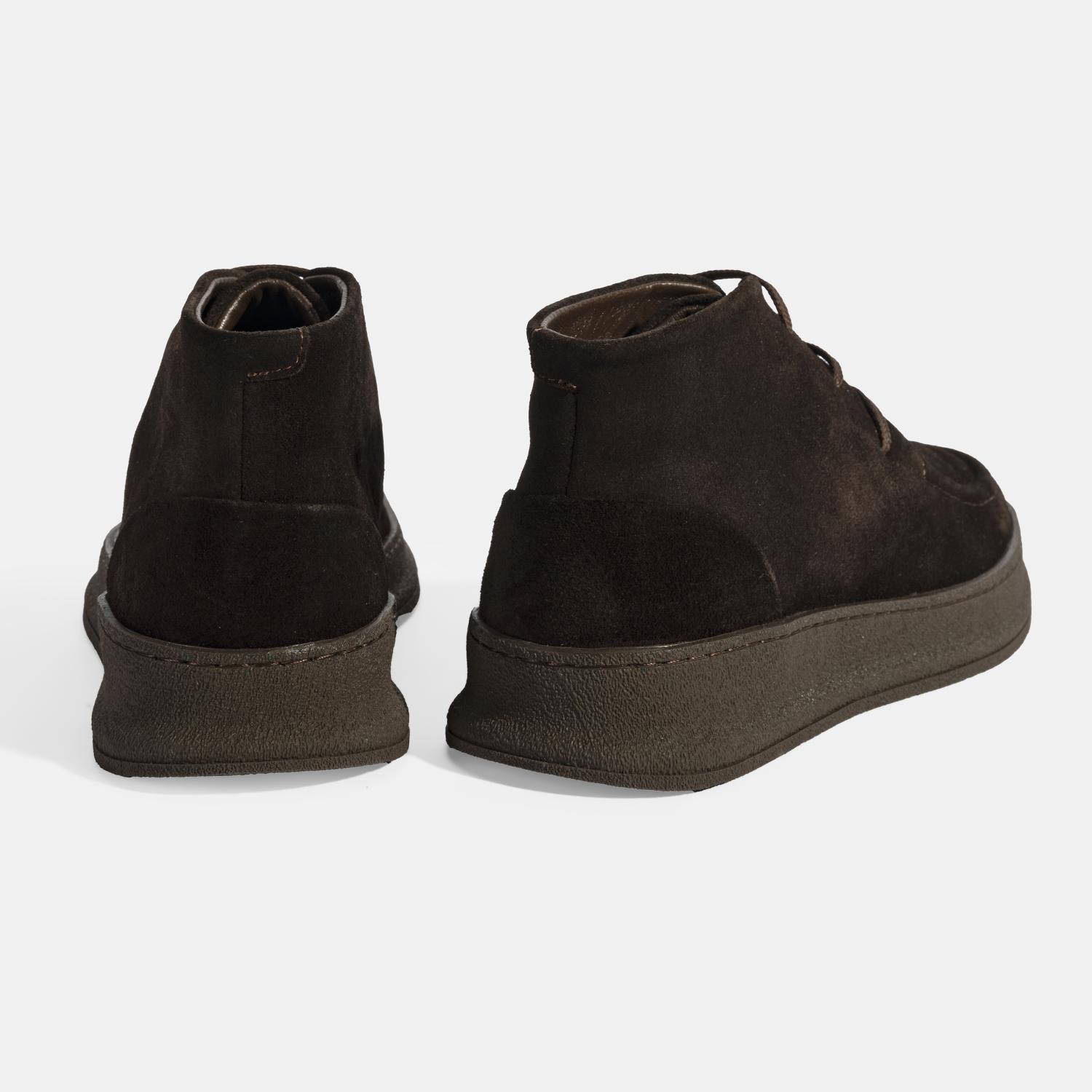 Erkek Kahve Bağcıklı Süet Deri Bot