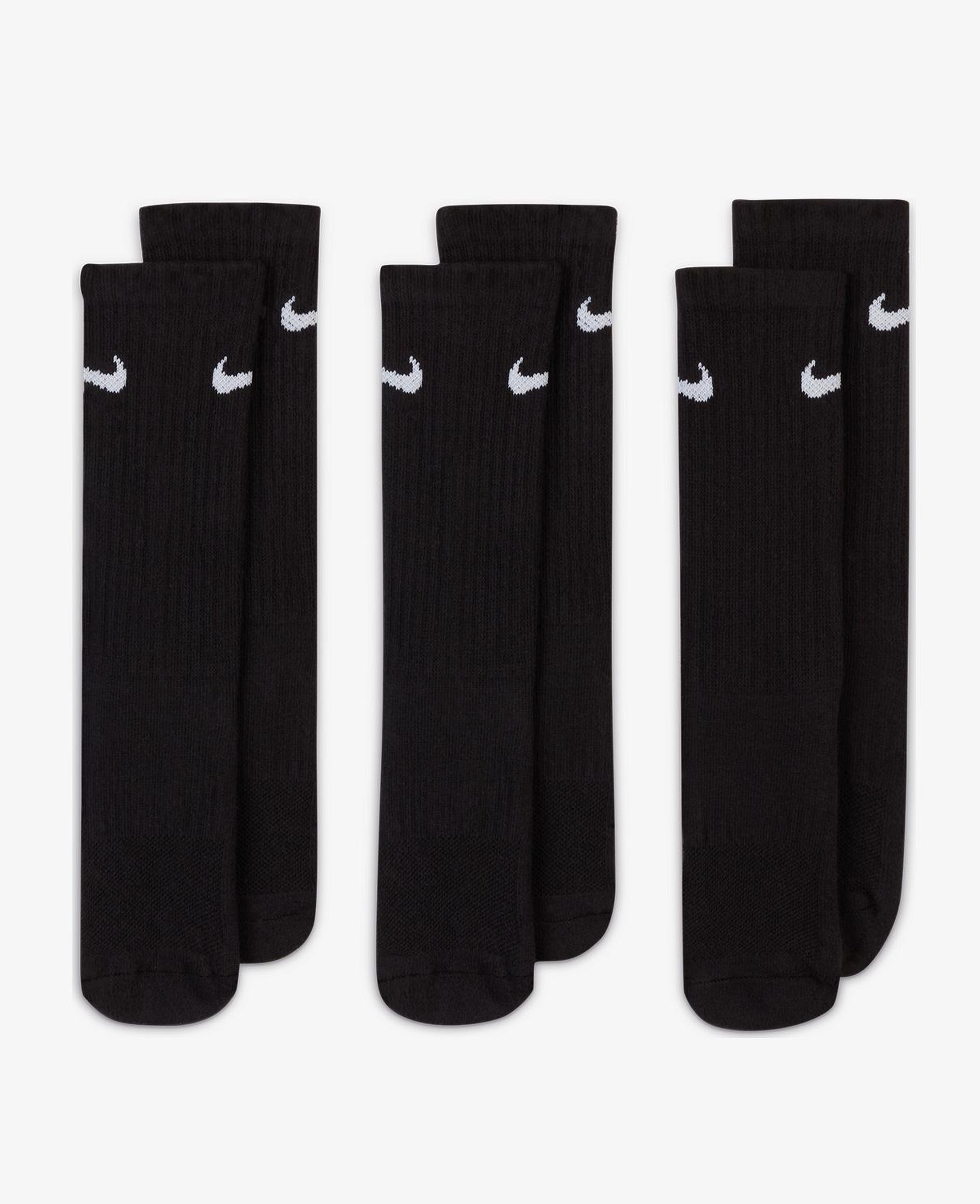 Nike Everyday Cush Crew 3'lü Çocuk Siyah Çorap