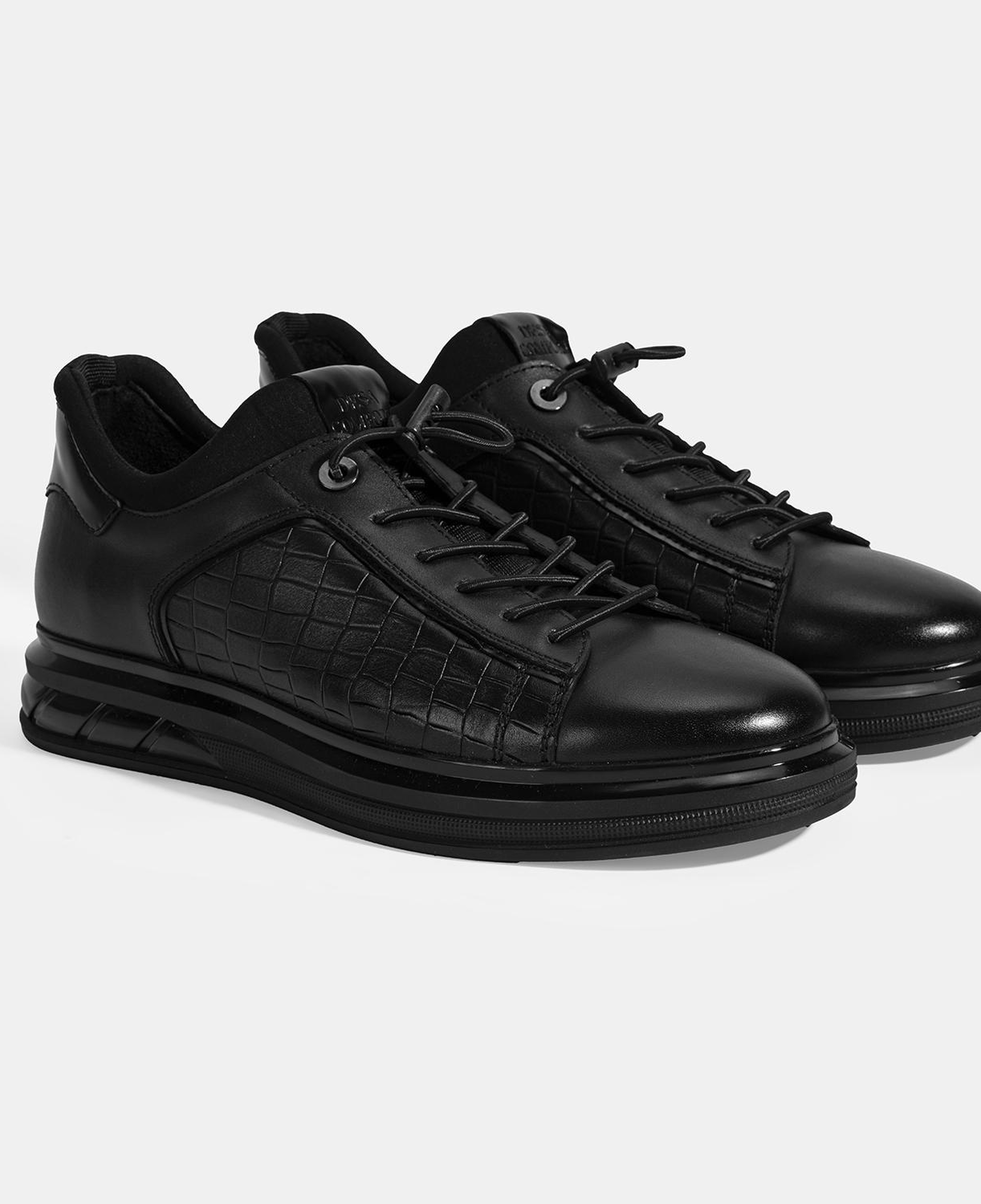 Erkek Siyah DesaComfort Bağcıklı Deri Günlük Ayakkabı