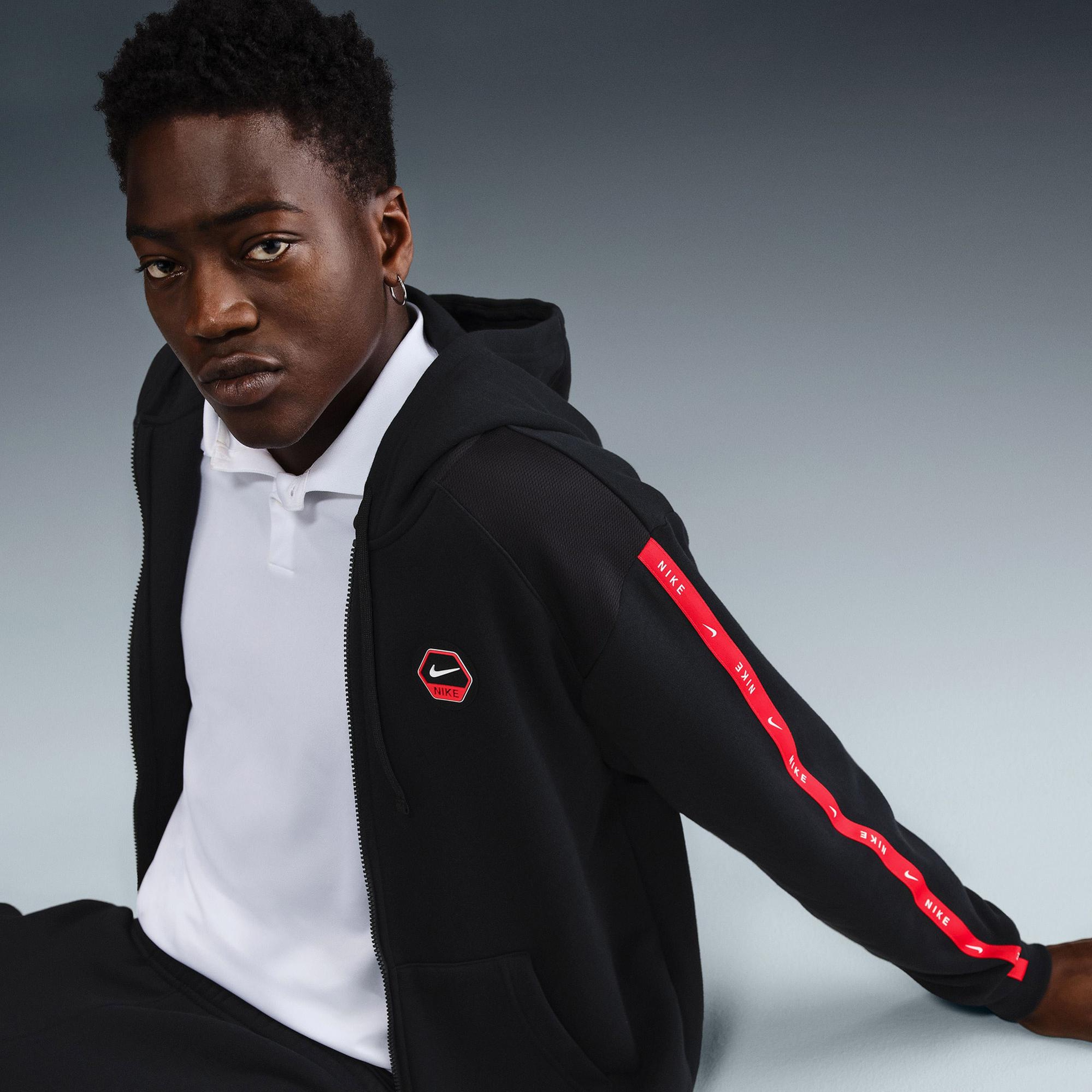 Nike Sportswear City Side Fleece Erkek Siyah Kapüşonlu Hoodie