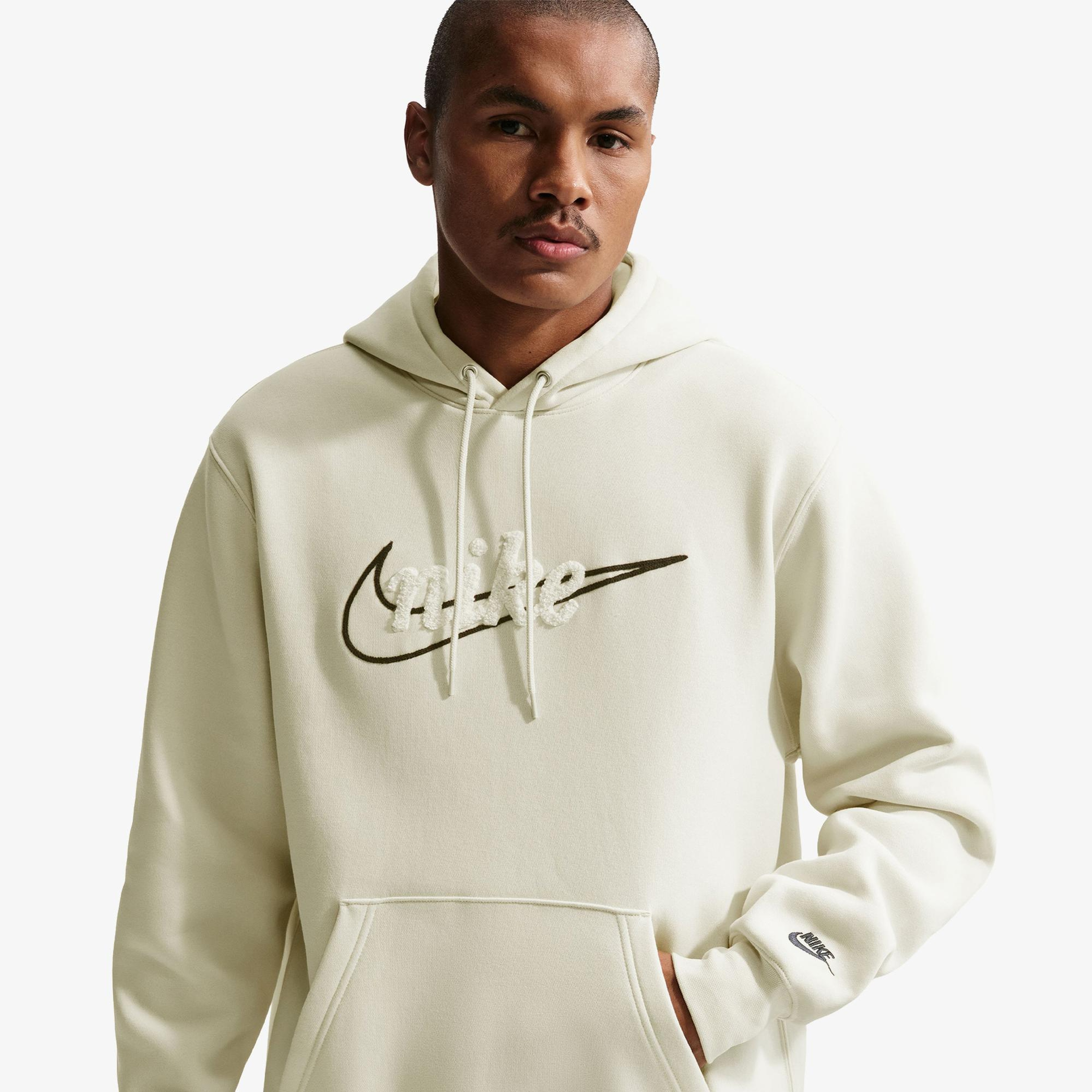 Nike Sportswear Club Erkek Krem Rengi Hoodie