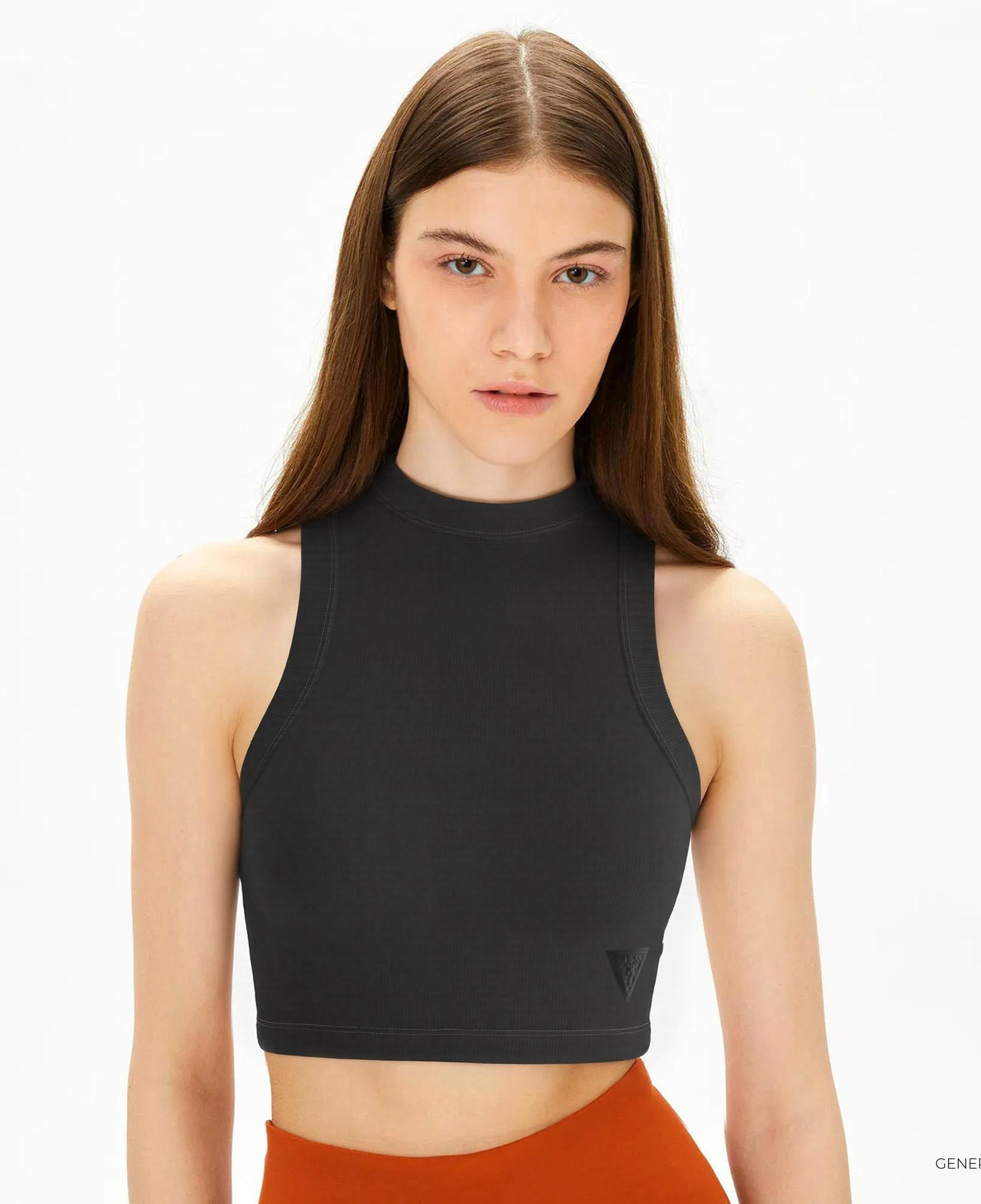 Guess Kadın Siyah Kolsuz T-Shirt