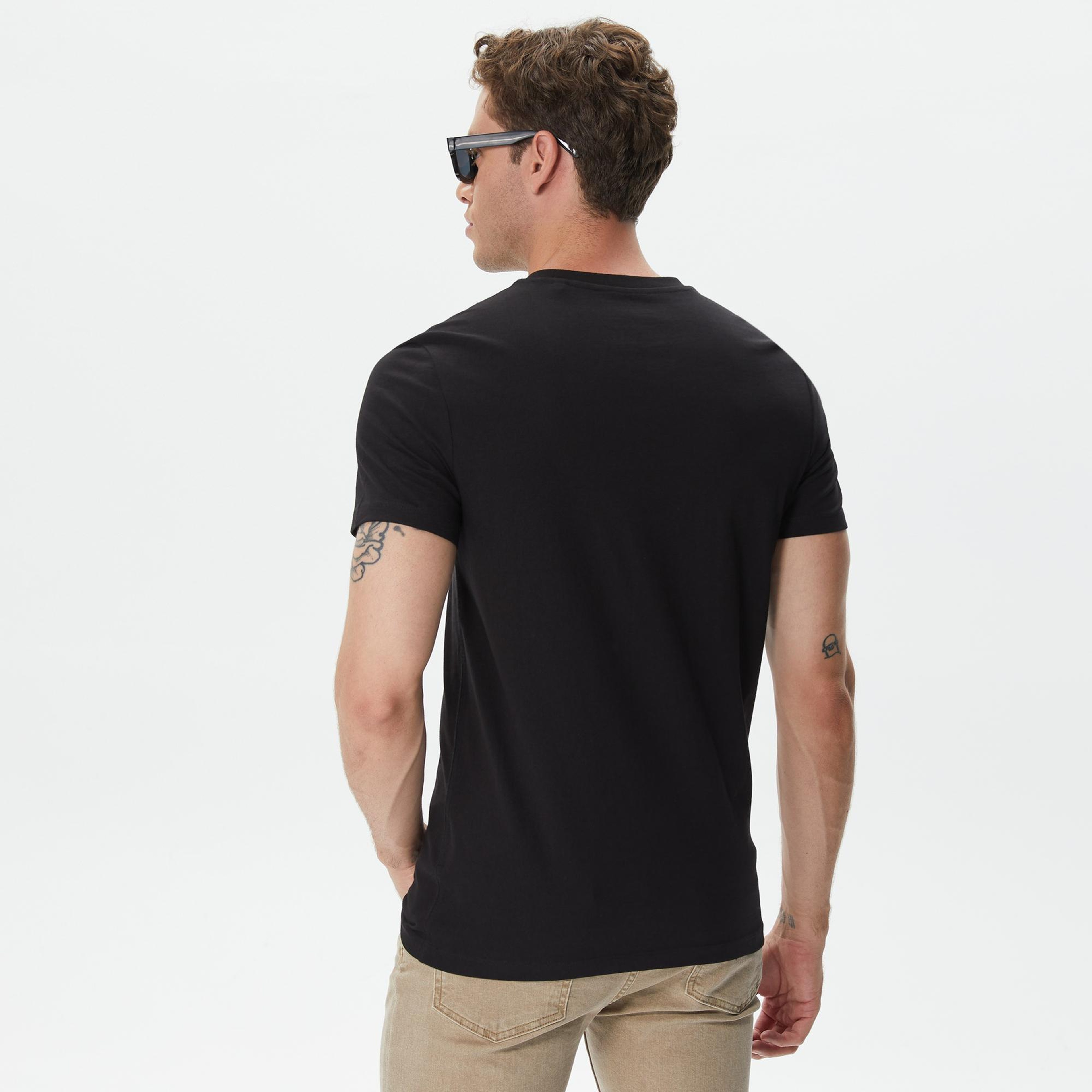 Guess Original Logo Mid Organic Stream Jersey Erkek Siyah T-Shirt