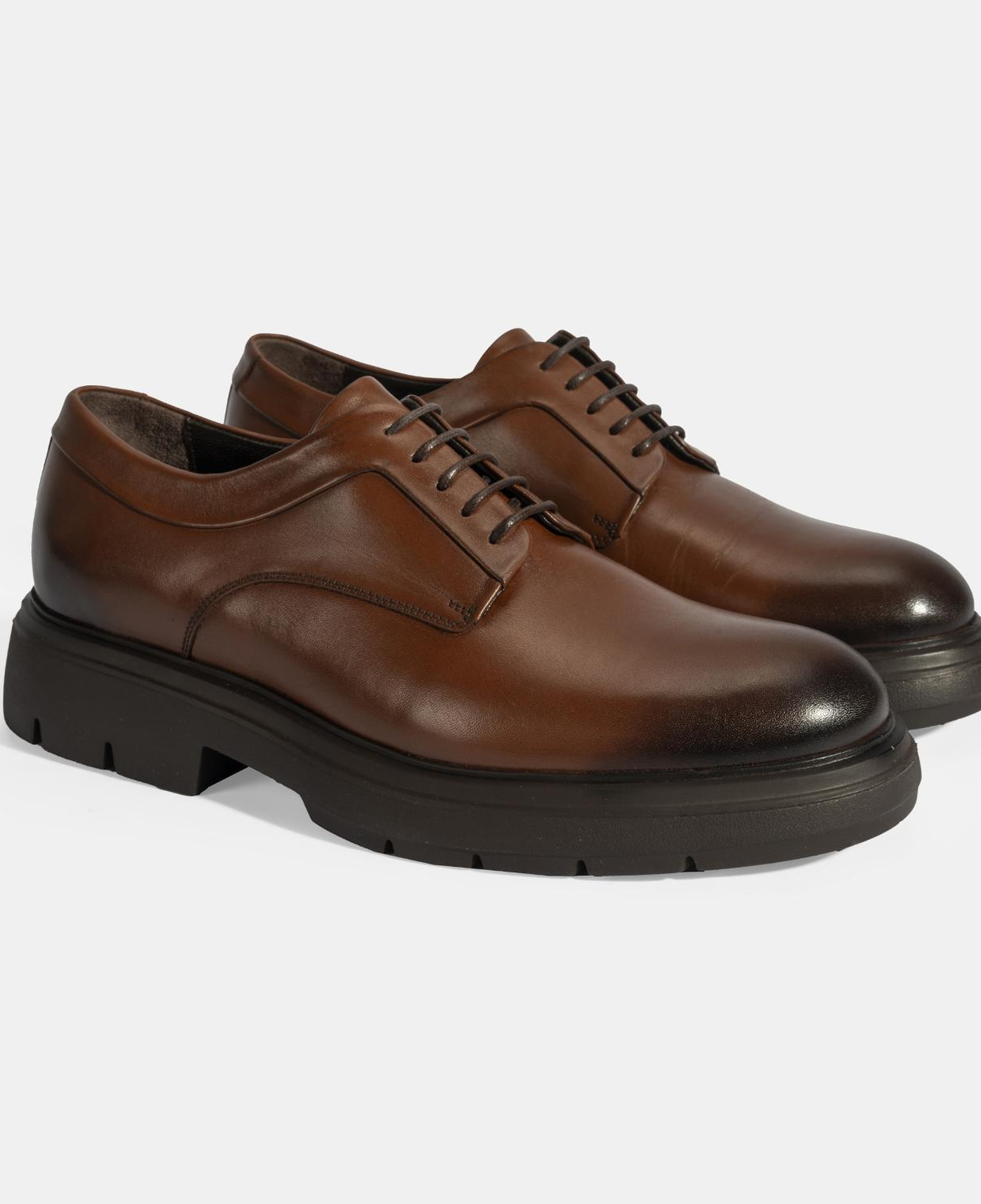 Erkek Taba Bağcıklı Deri Klasik Ayakkabı