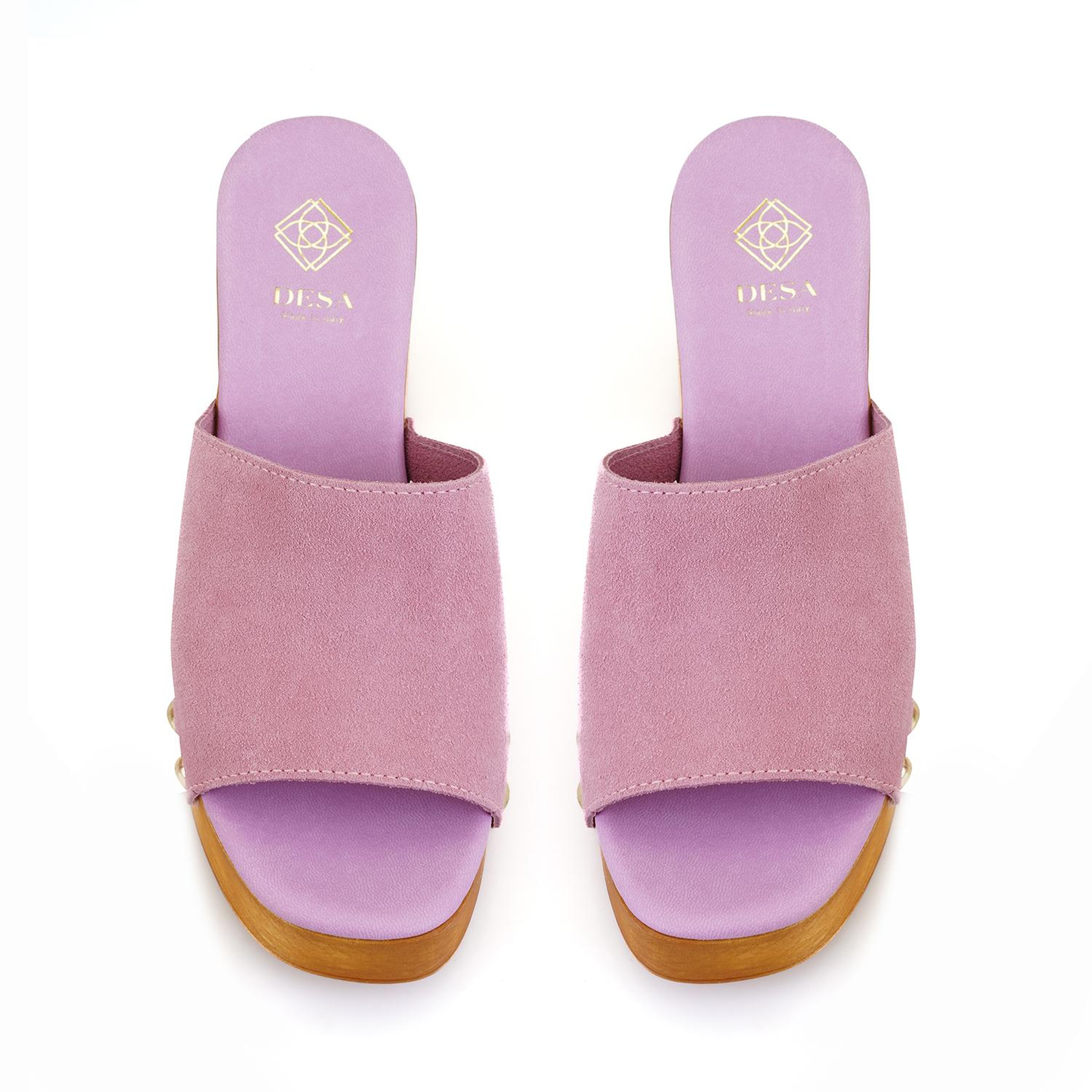 Kadın Pembe Topuklu Süet Deri Terlik