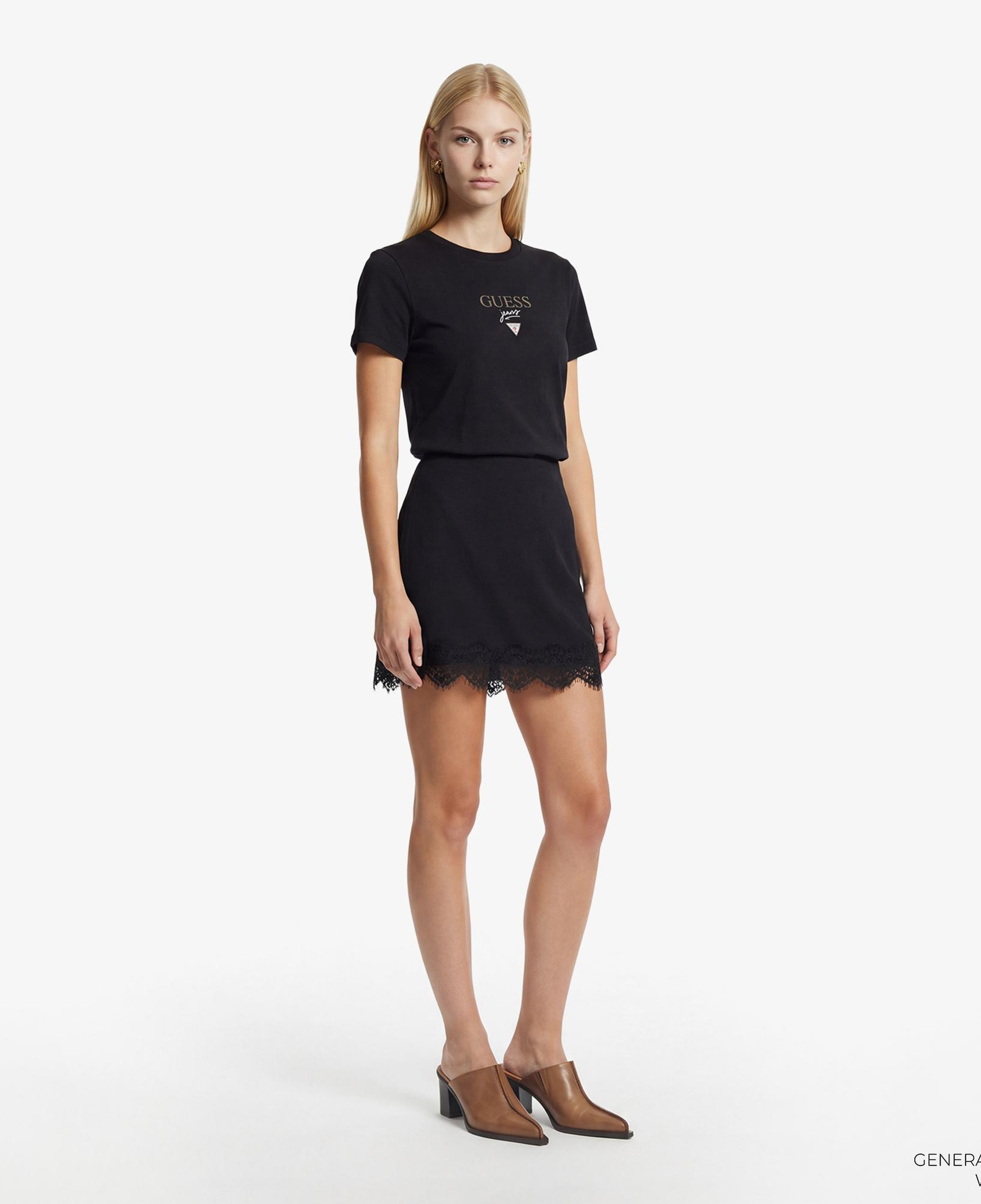 Guess Jeans Boxy Fit Kadın Siyah T-Shirt