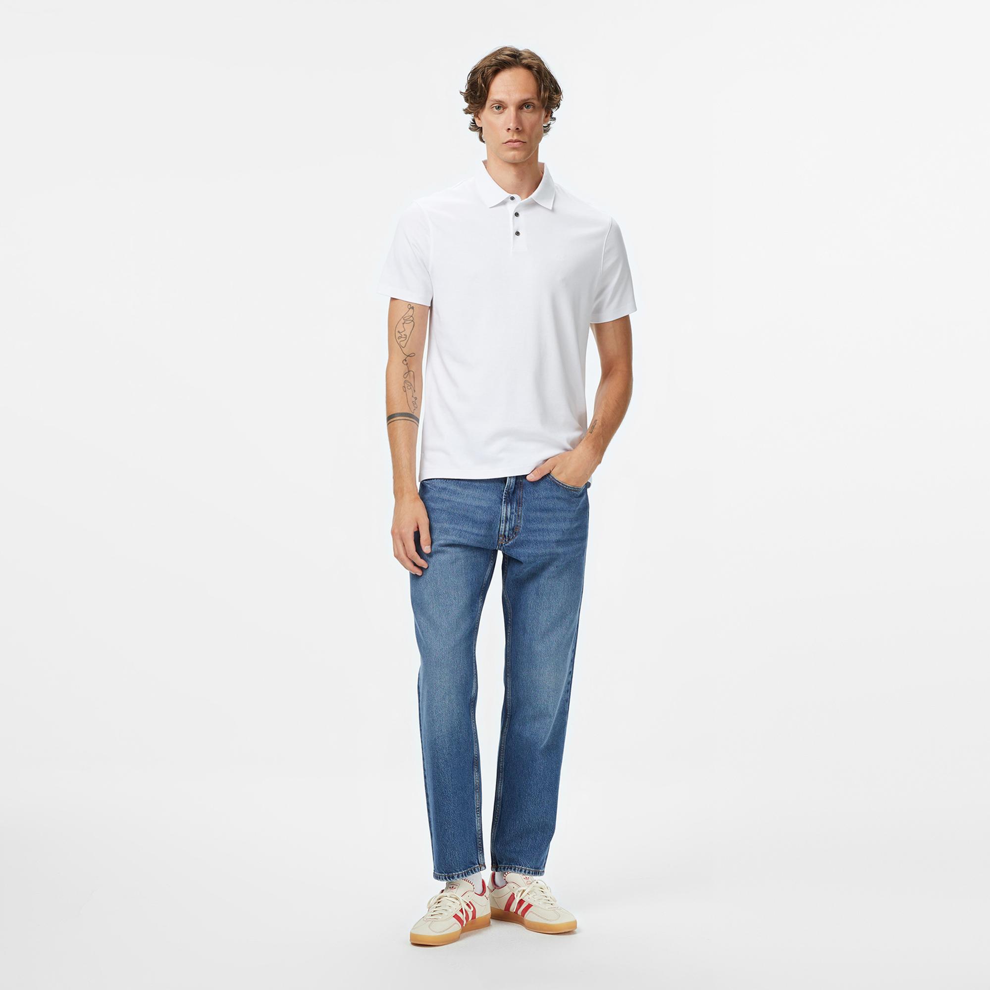 Calvin Klein Supima Erkek Beyaz Polo