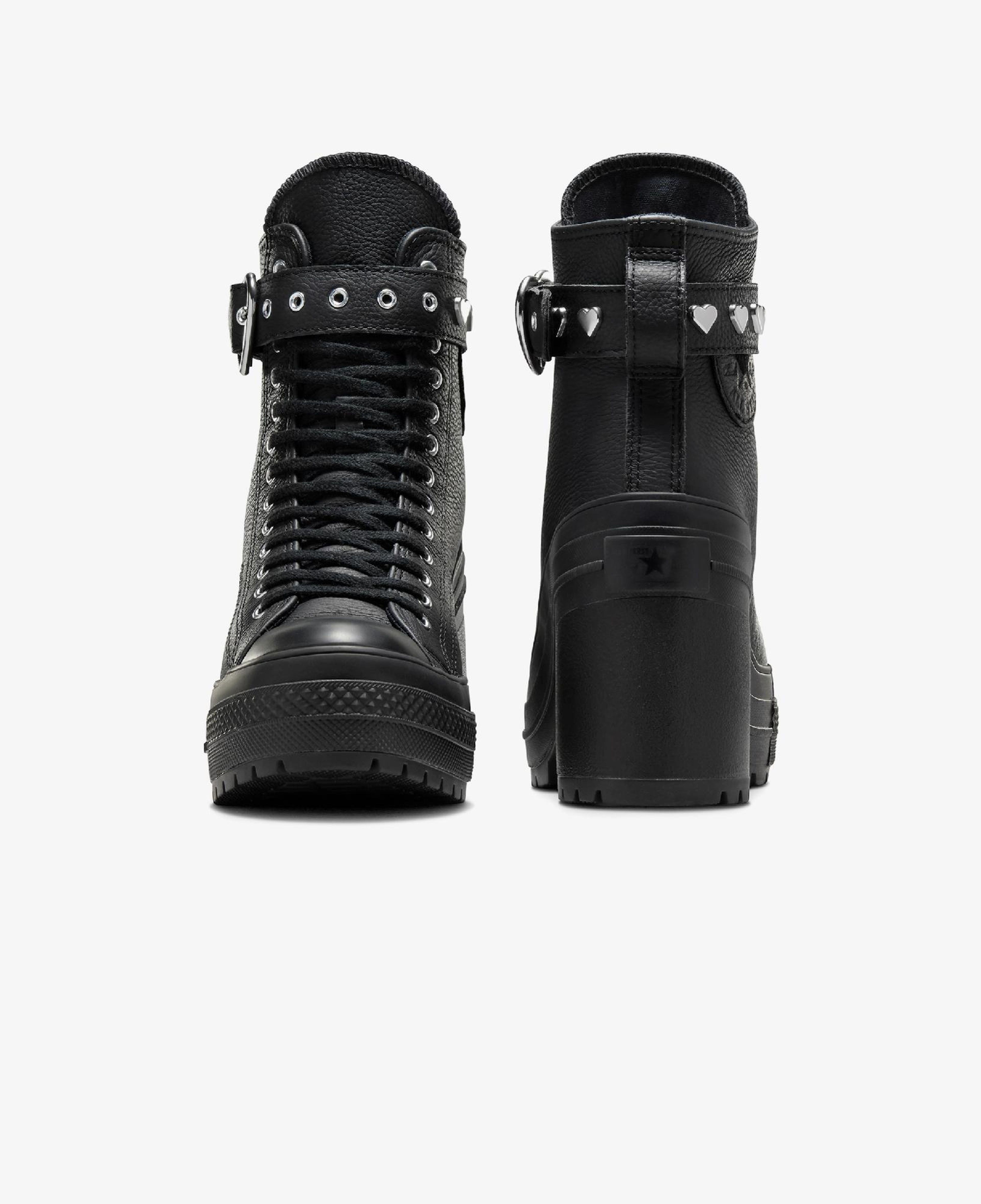 Converse Chuck 70 De Luxe Heel Unisex Siyah Deri Platform Dark Romance Sneaker