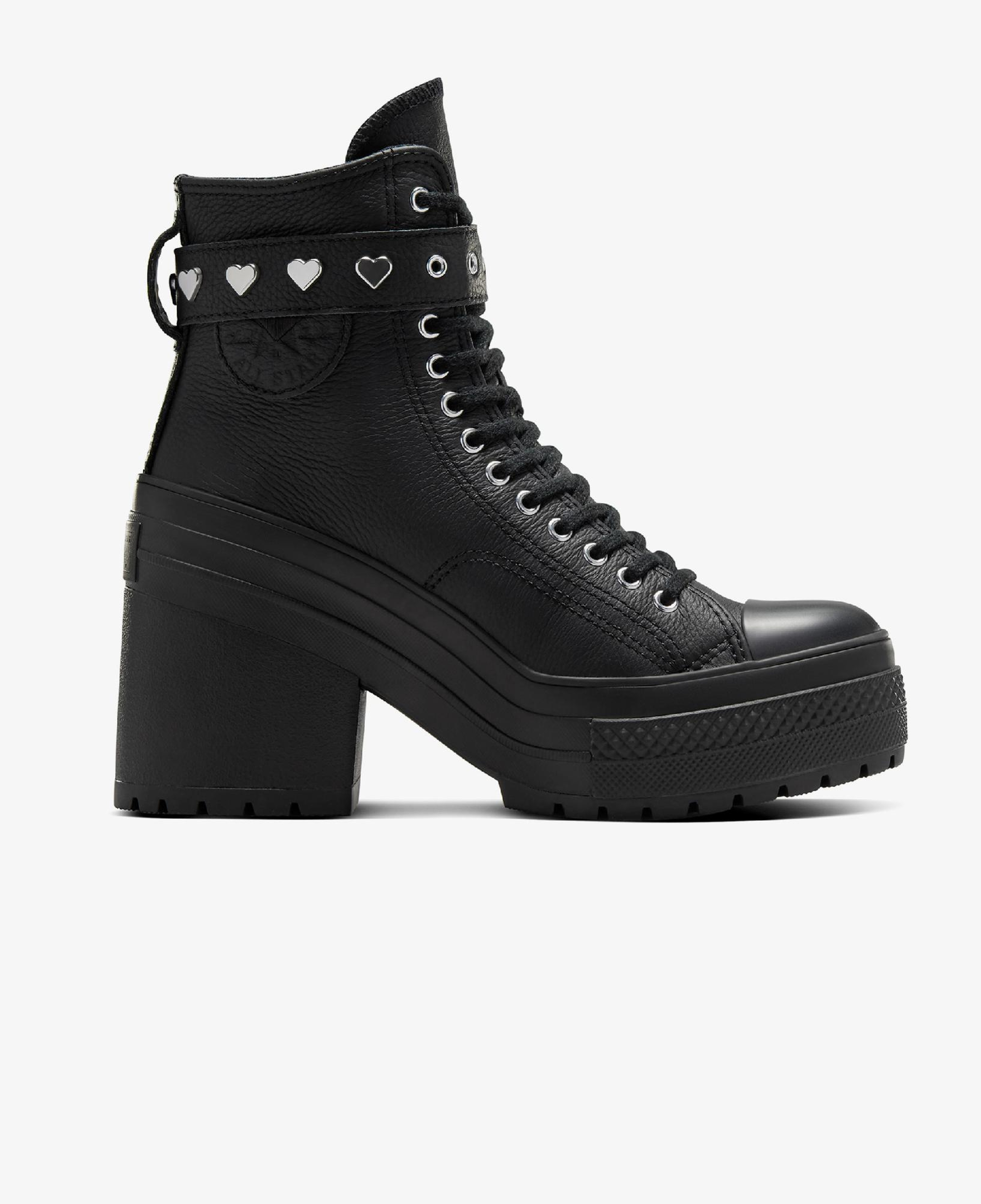 Converse Chuck 70 De Luxe Heel Unisex Siyah Deri Platform Dark Romance Sneaker