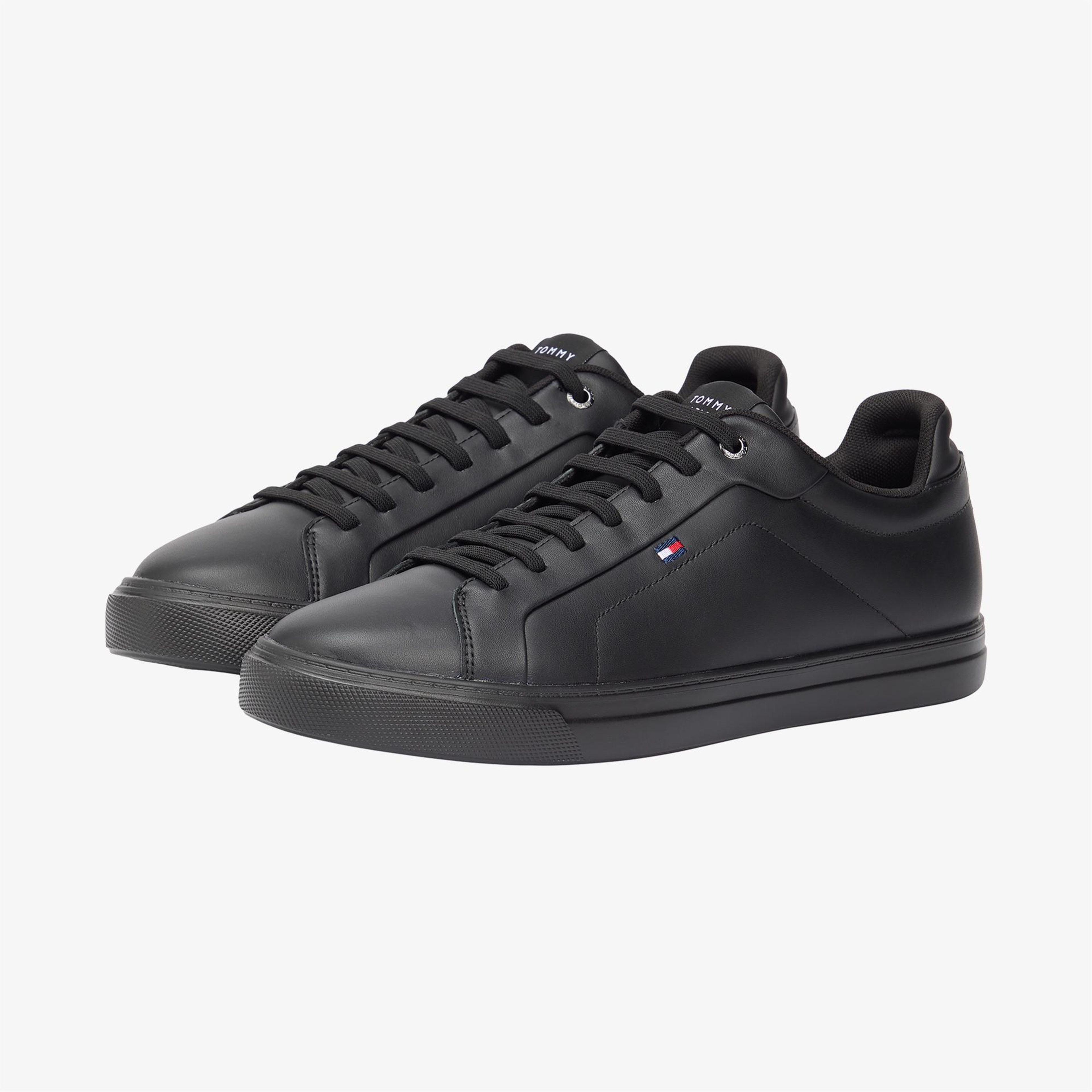 Tommy Hilfiger Icon Court Erkek Siyah Sneaker