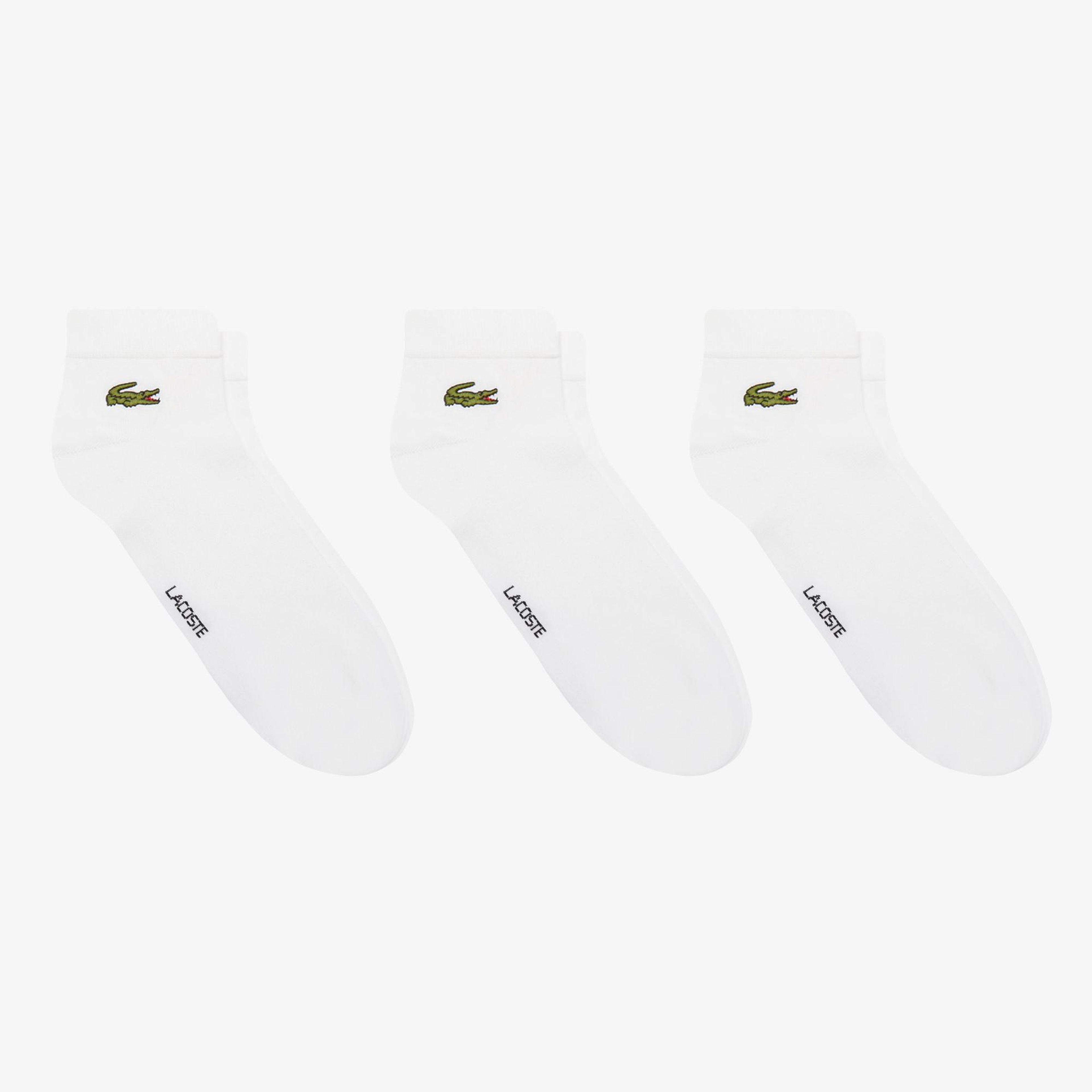 Lacoste Unisex 3'lü Beyaz Çorap