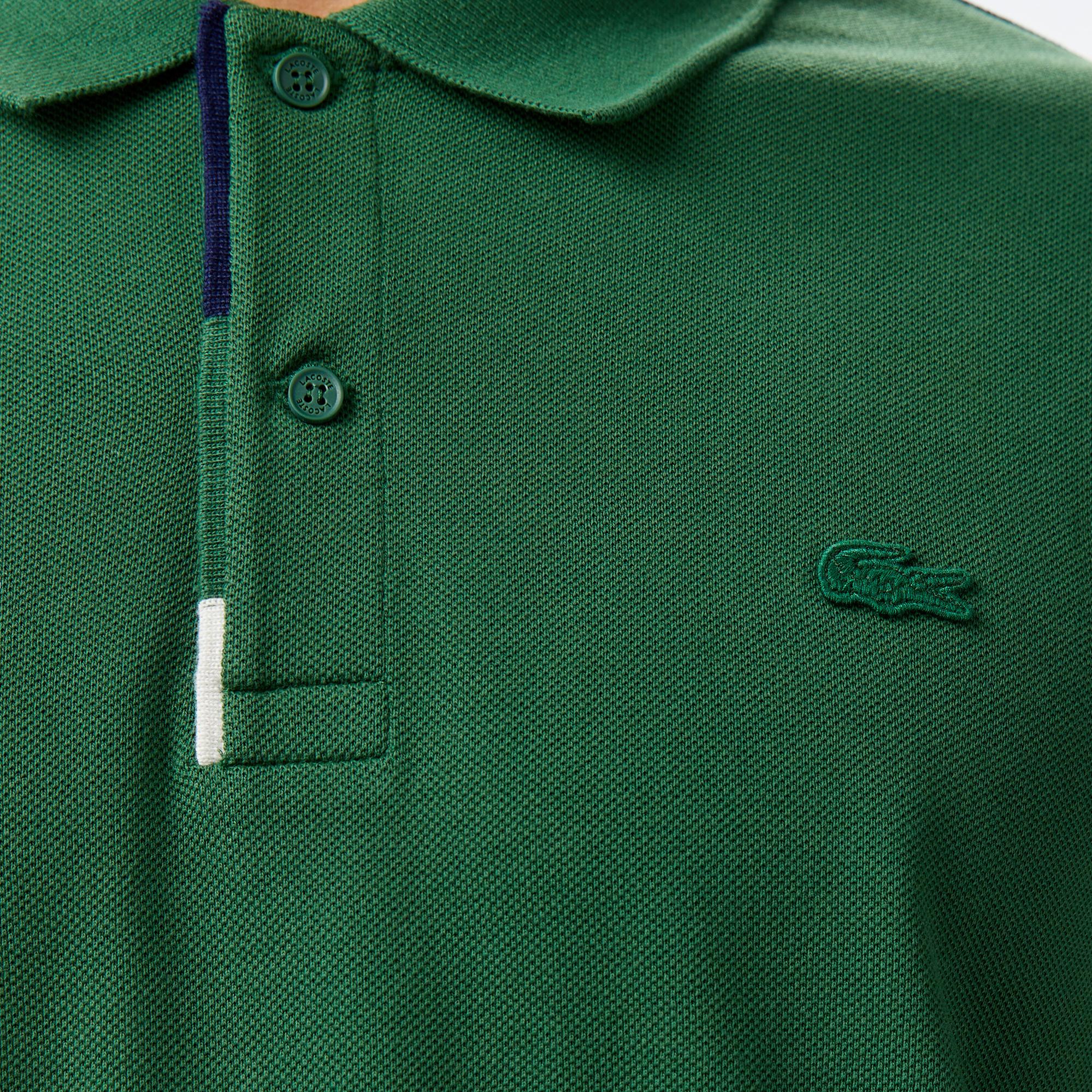 Lacoste Erkek Regular Fit Renk Bloklu Yeşil Polo