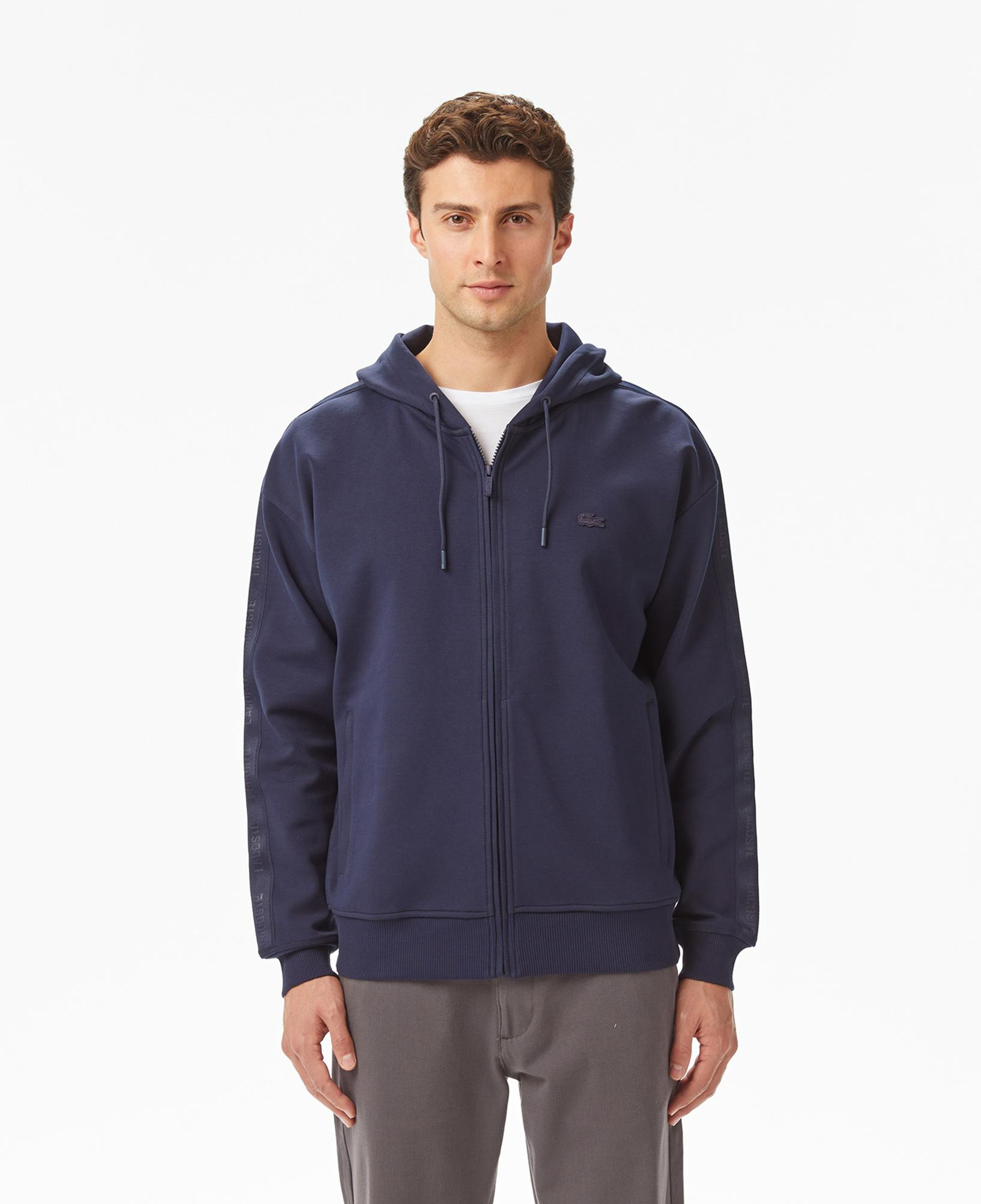 Lacoste Erkek Relaxed Fit Kapüşonlu Lacivert Sweatshirt