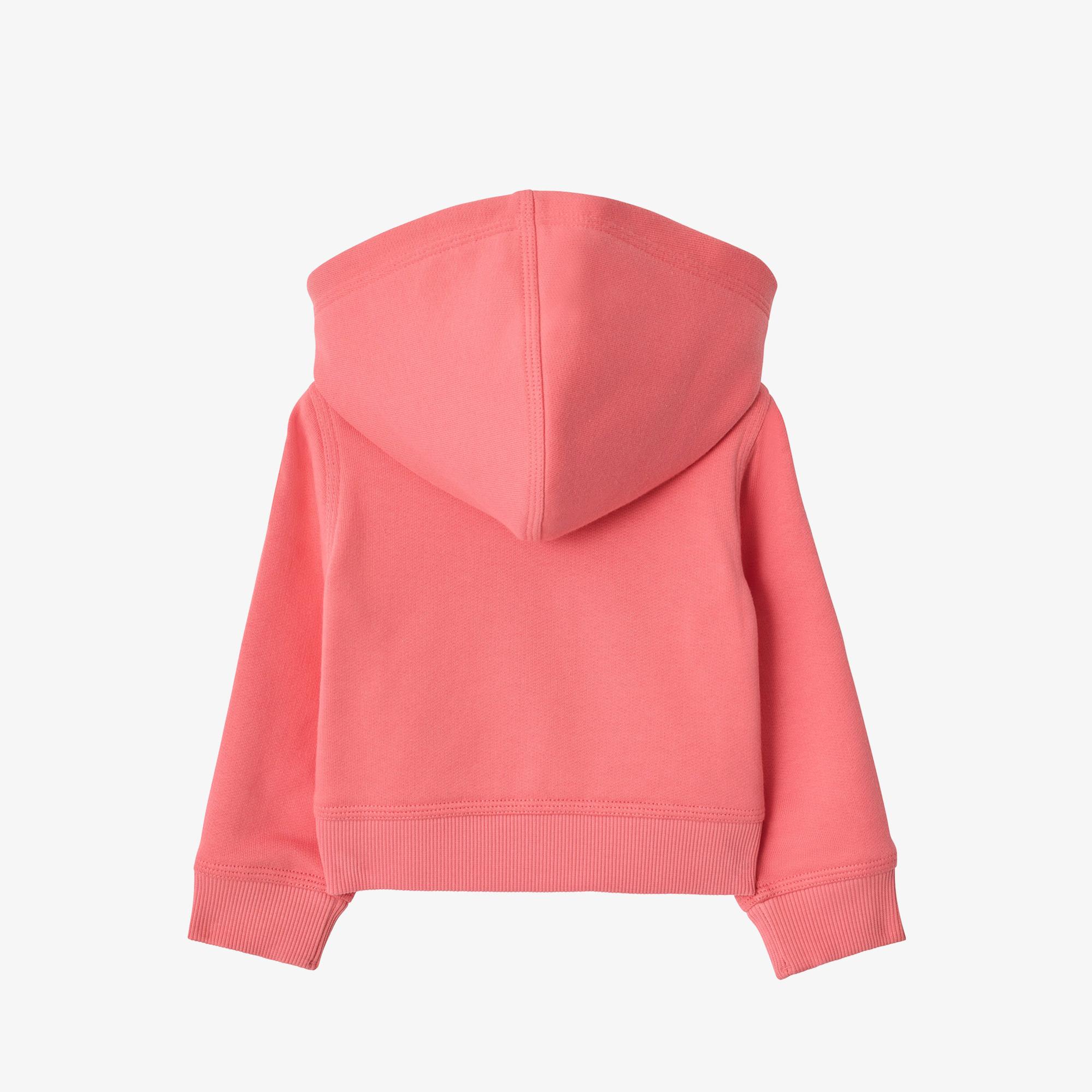 Burberry Check Trim Cotton Zip Çocuk Pembe Hoodie