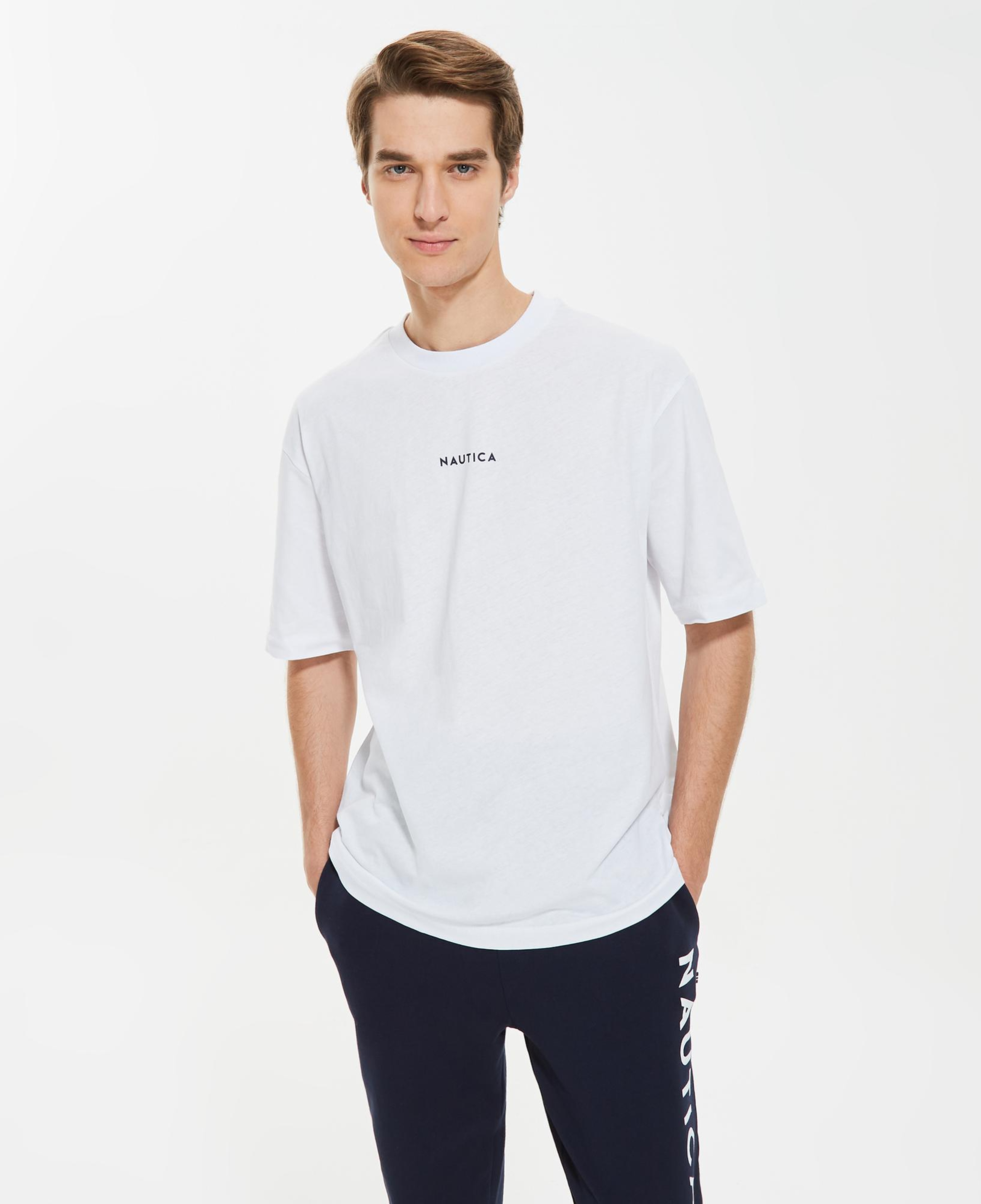 Nautica Erkek Beyaz Oversize T-Shirt
