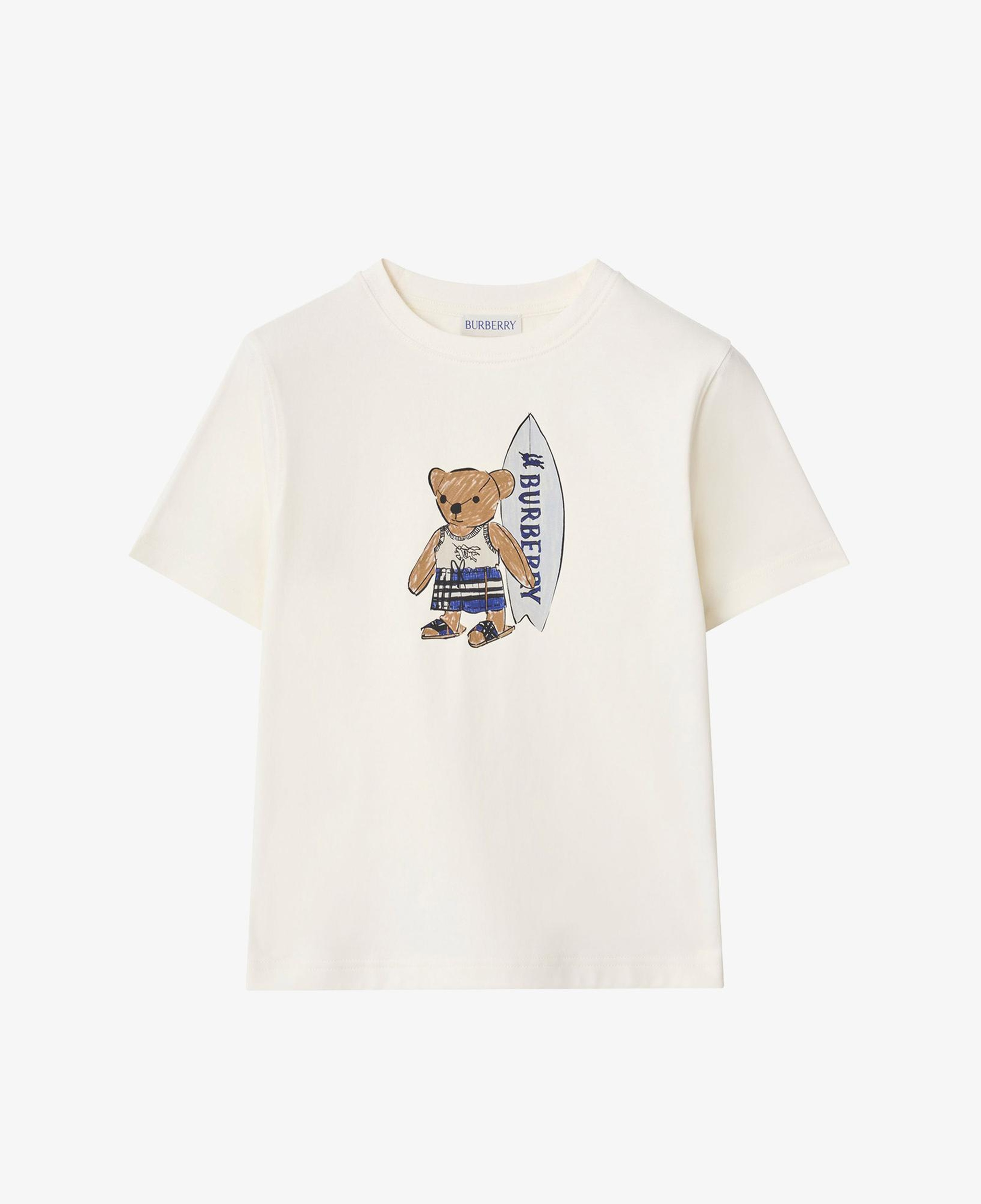 Burberry Surfer Bear Cotton Çocuk Beyaz T-Shirt