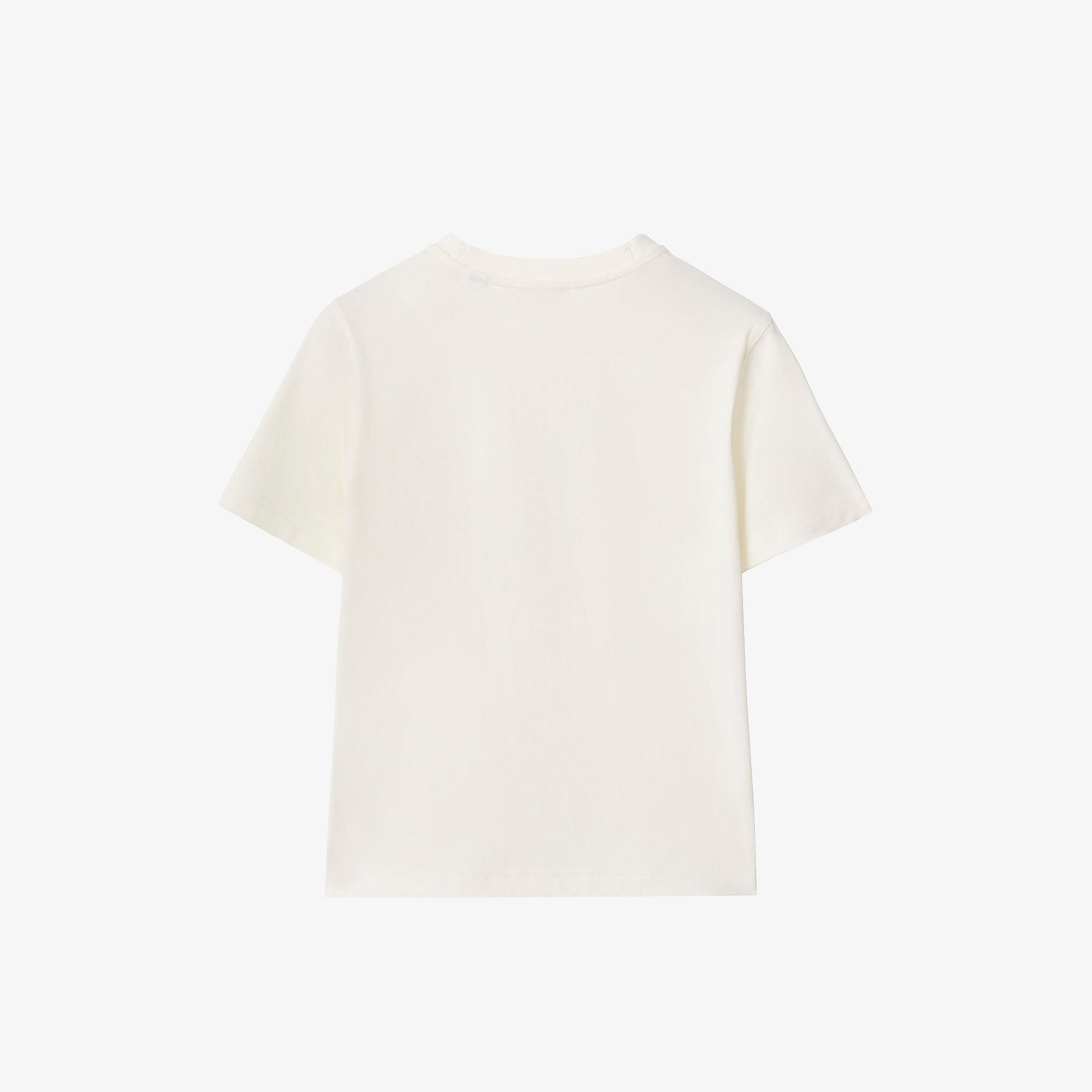 Burberry Surfer Bear Cotton Çocuk Beyaz T-Shirt