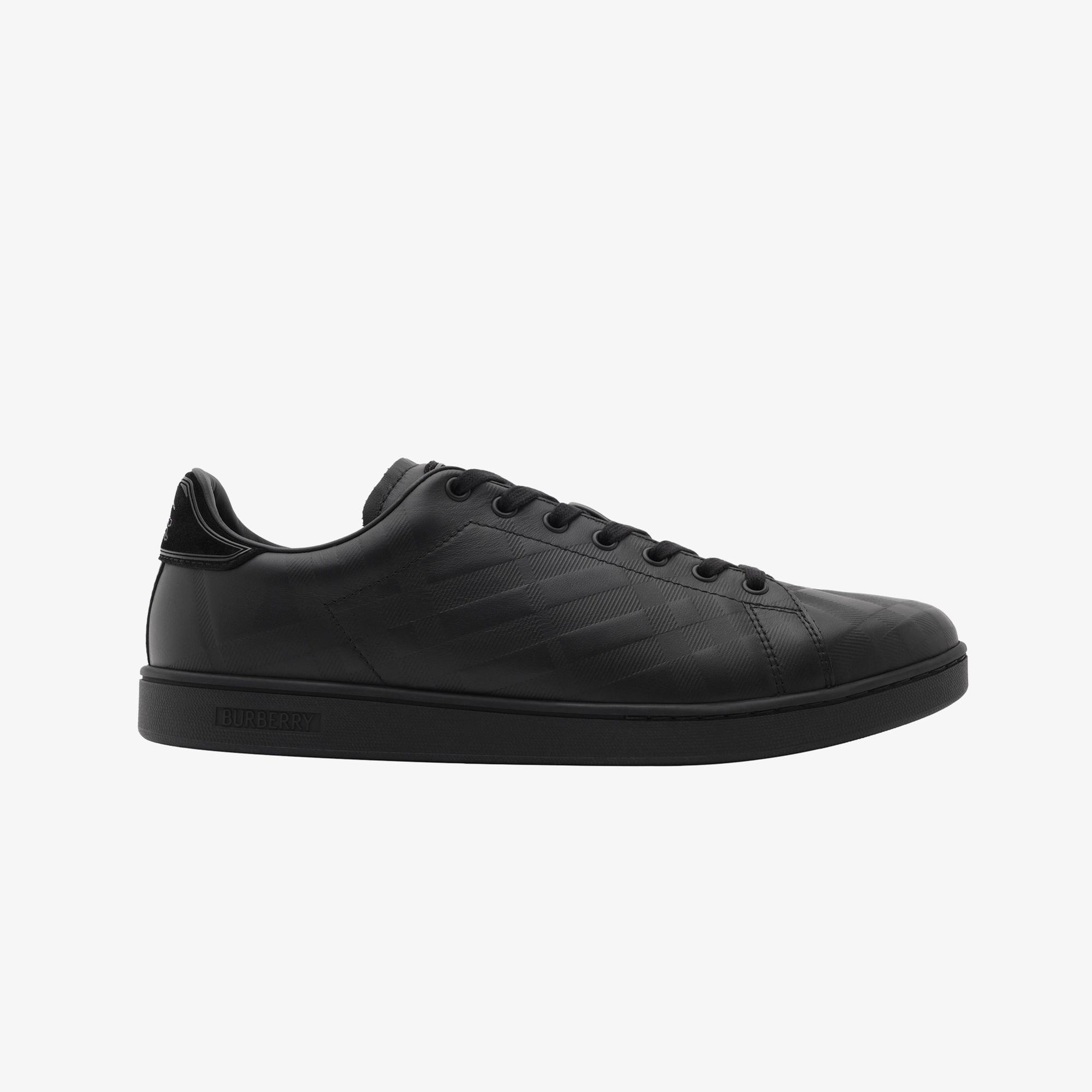 Burberry Embossed Check Leather Set Erkek Siyah Sneaker