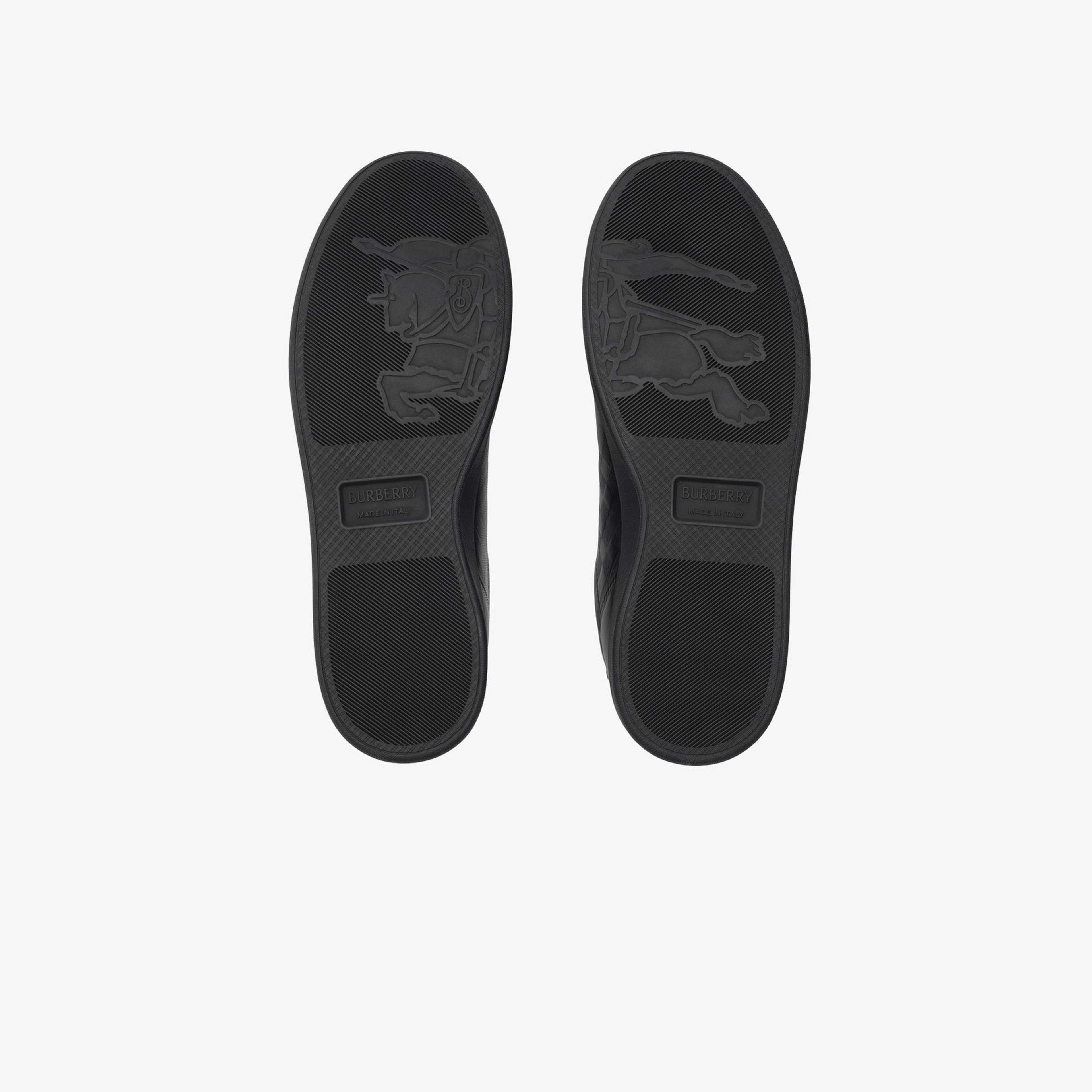 Burberry Embossed Check Leather Set Erkek Siyah Sneaker