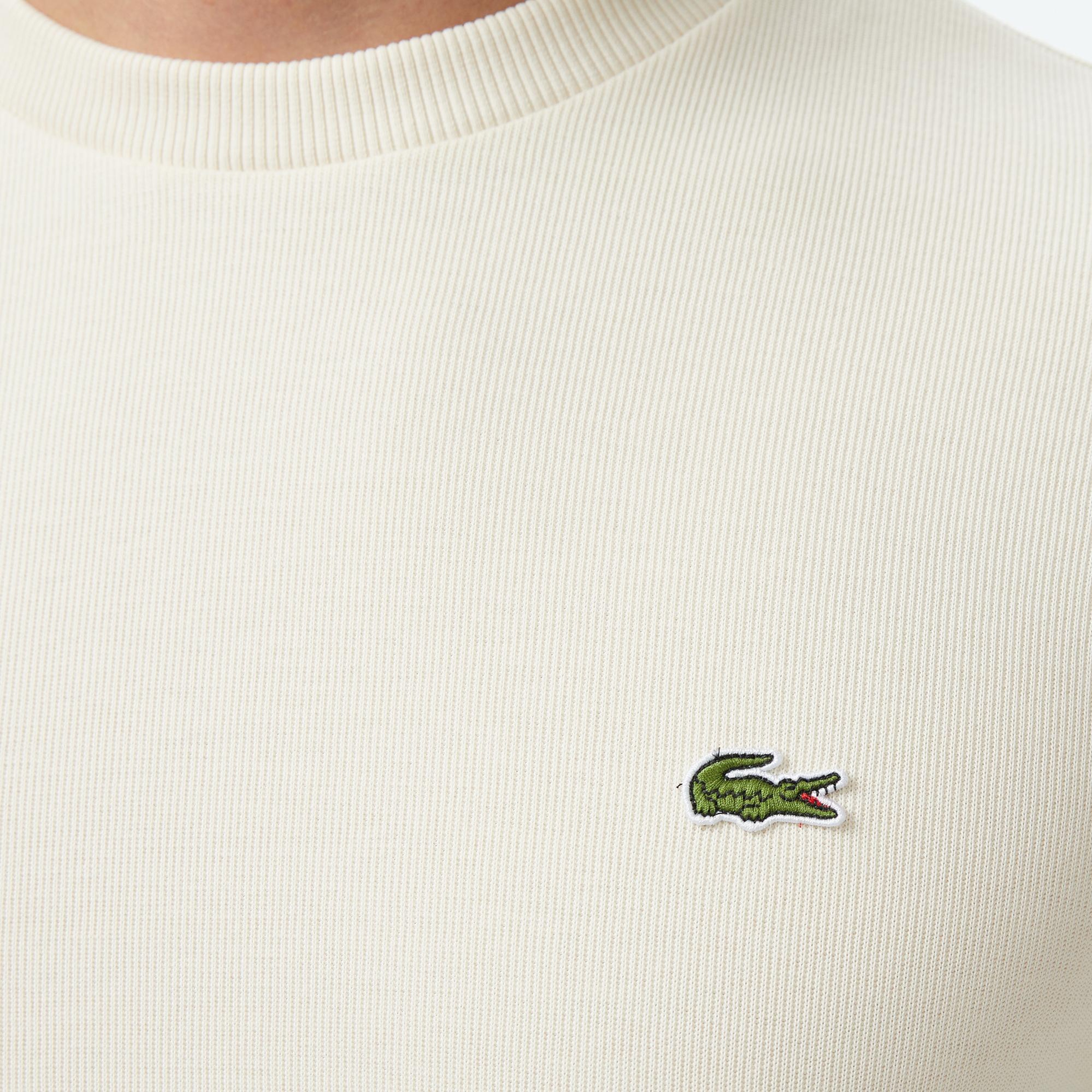 Lacoste Erkek Regular Fit Uzun Kollu Bisiklet Yaka Krem T-Shirt